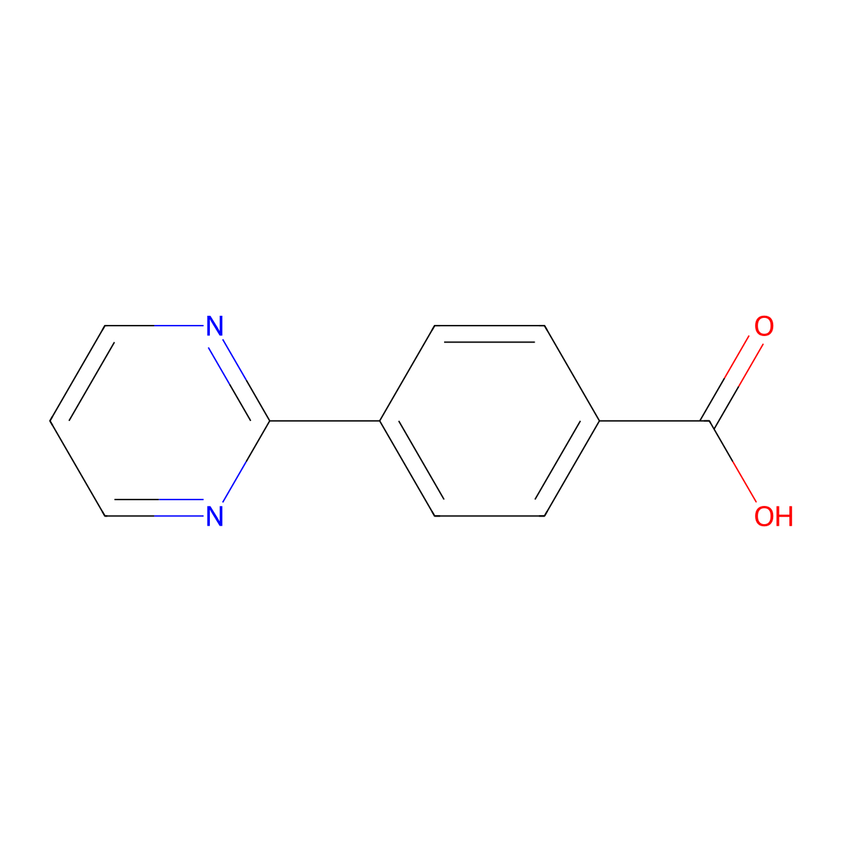 4-(Pyrimidin-2-yl)benzoic acid molecular structure, CAS 199678-12-1