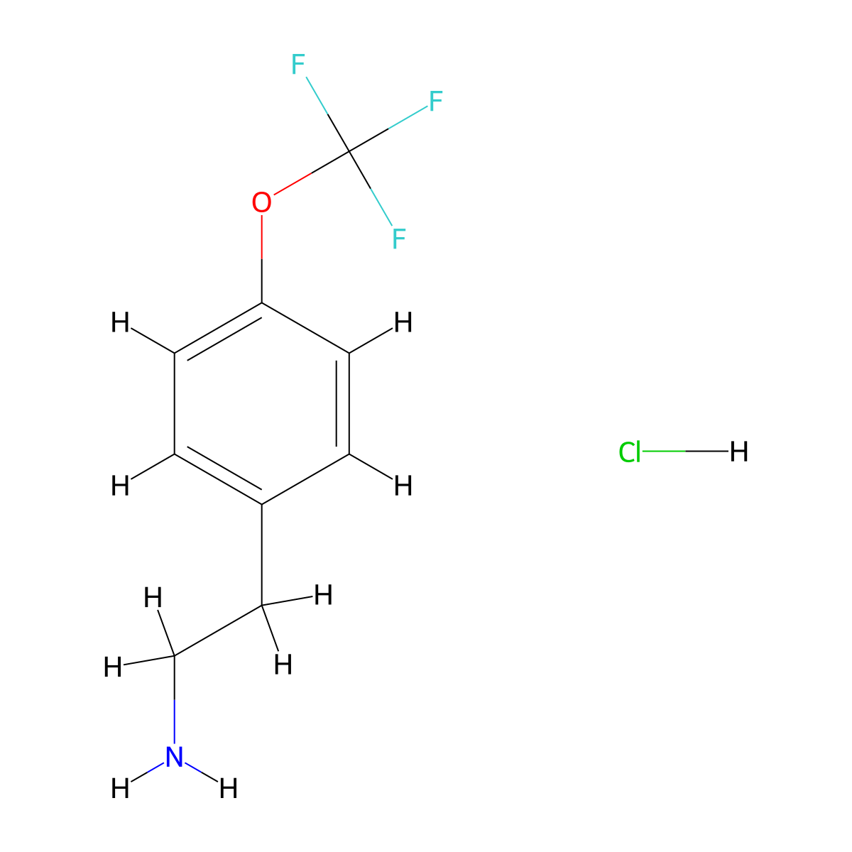 2-[4-(Trifluoromethoxy)phenyl]ethan-1-amine hydrochloride molecular structure, CAS 199678-23-4