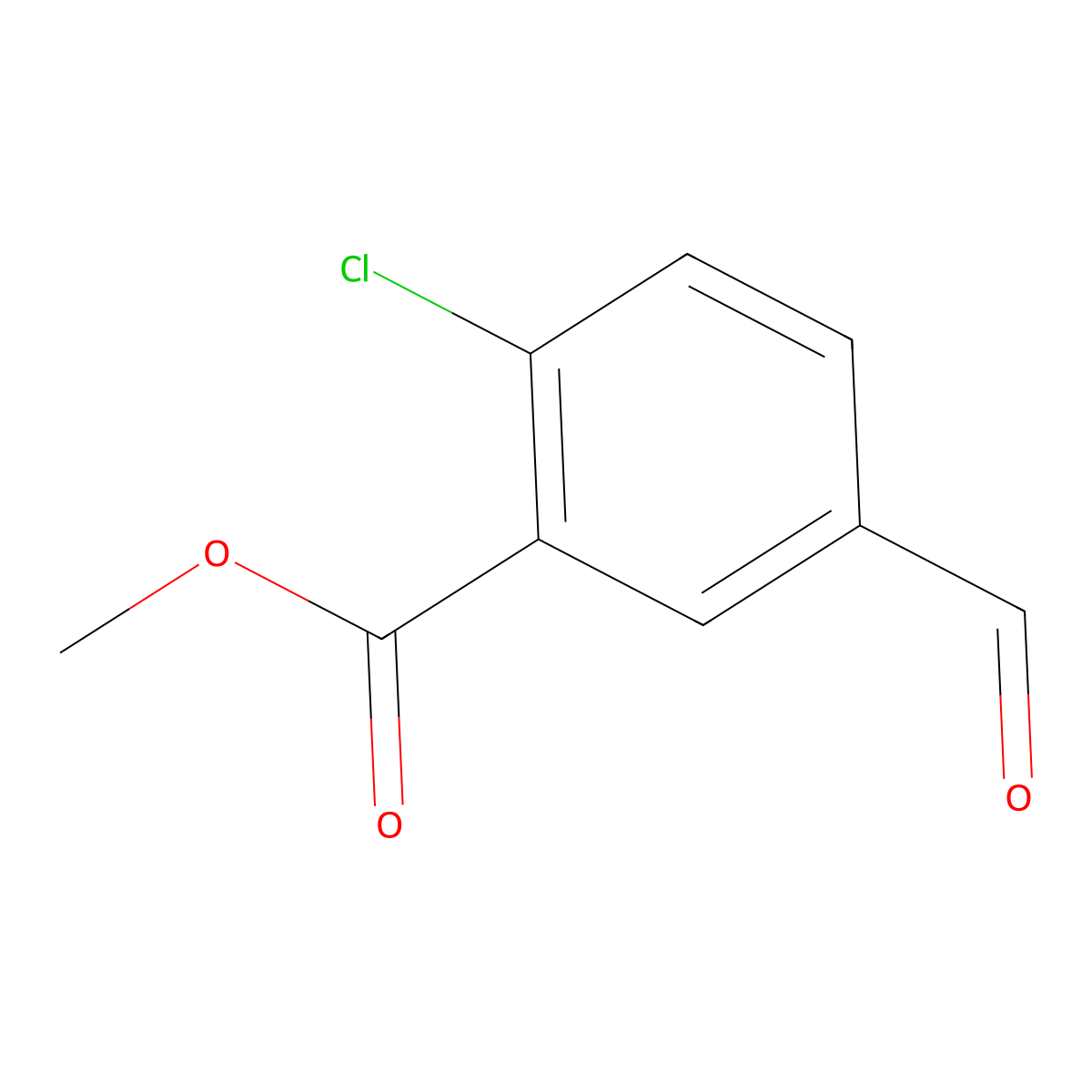 Methyl 2-Chloro-5-formylbenzoate molecular structure, CAS 199679-23-7