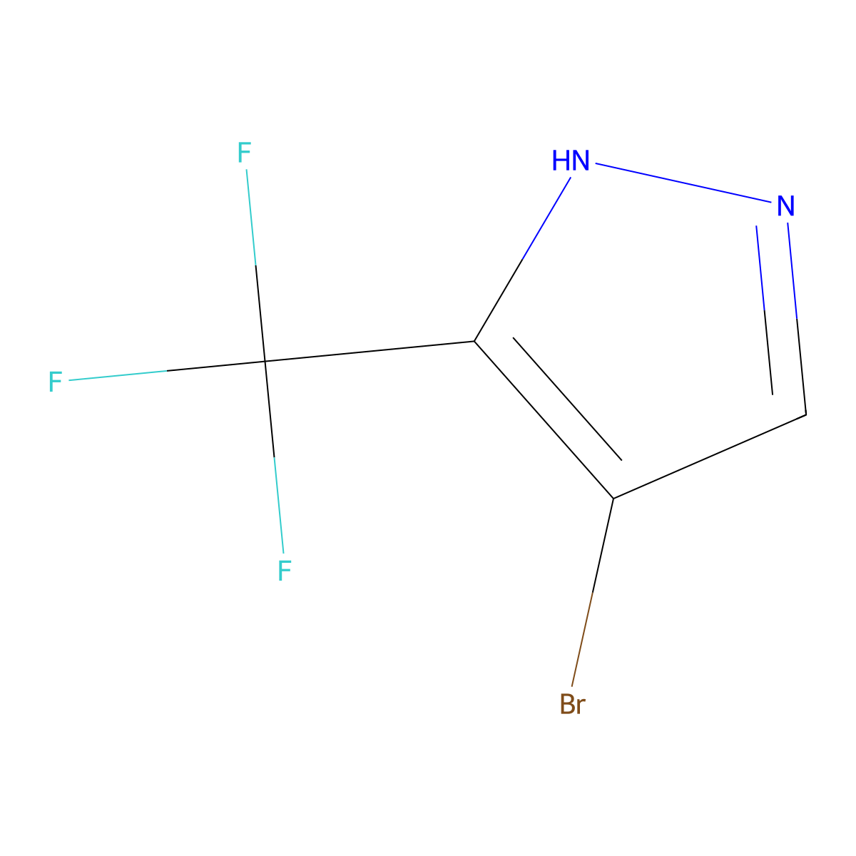 4-Bromo-3-(trifluoromethyl)-1H-pyrazole molecular structure, CAS 19968-17-3