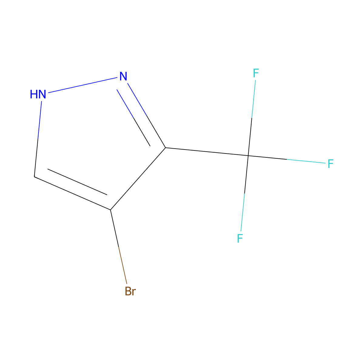 4-Bromo-3-(trifluoromethyl)-1H-pyrazole molecular structure, CAS 19968-17-3