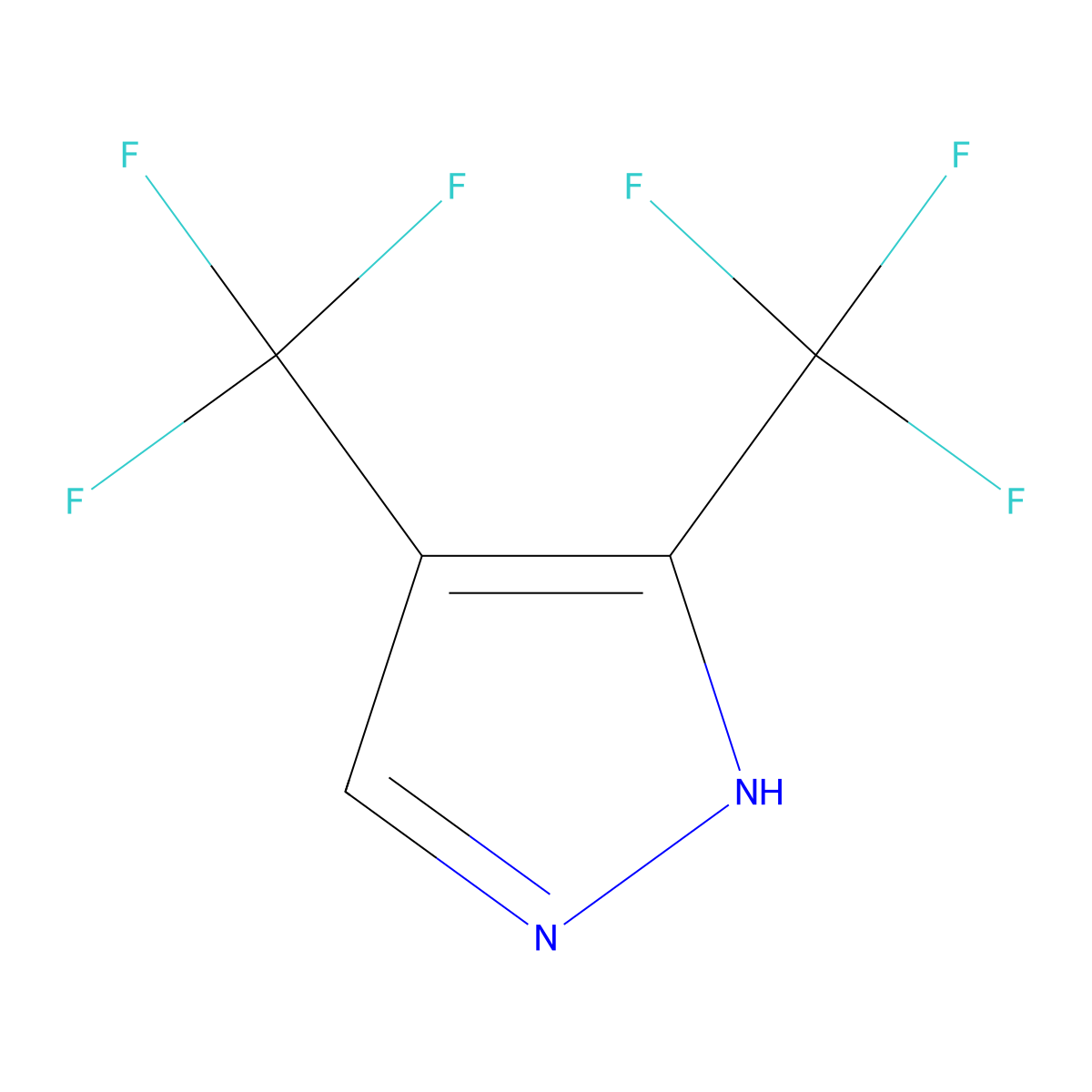 3,4-Bis(trifluoromethyl)-1H-pyrazole molecular structure, CAS 19968-19-5