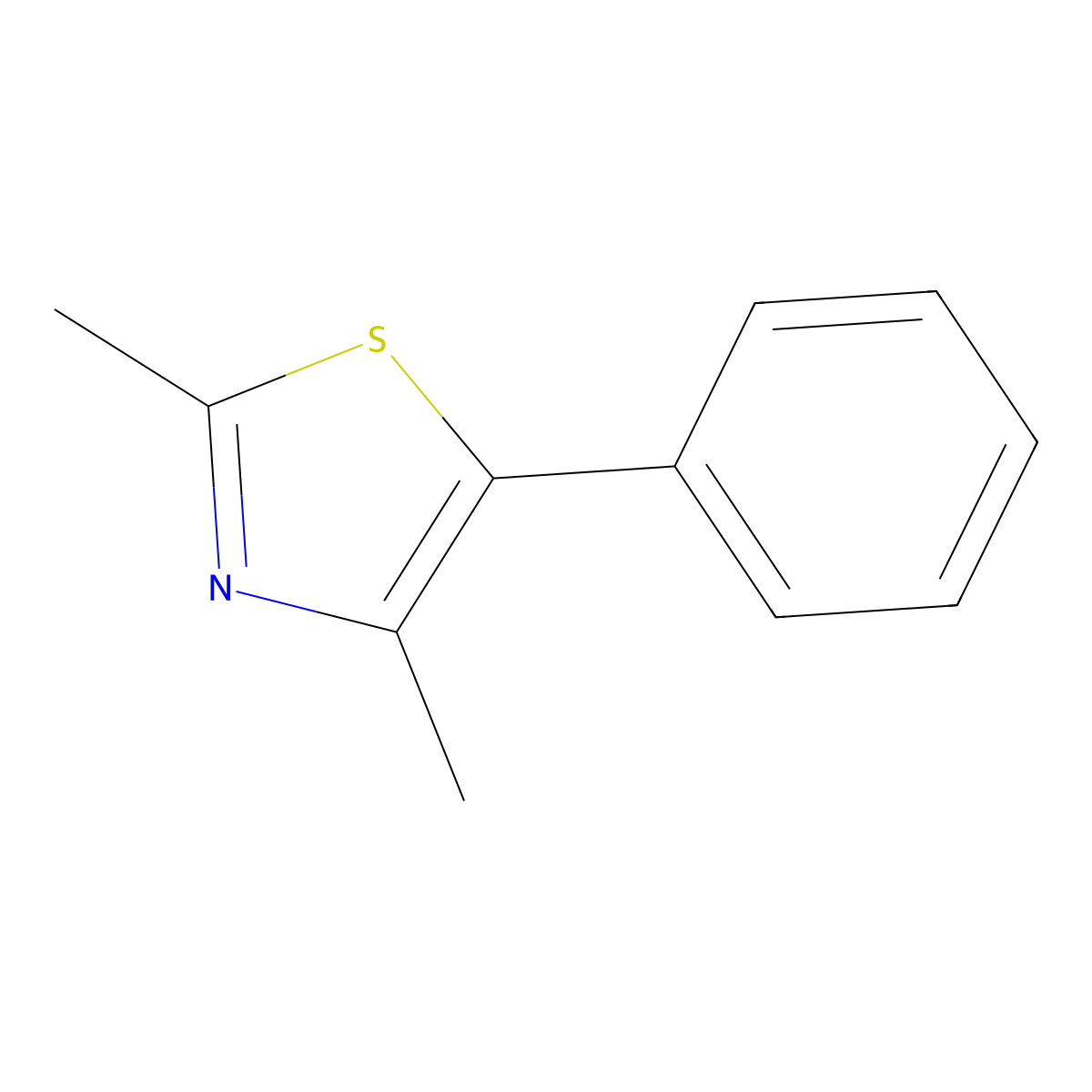 2,4-Dimethyl-5-phenyl-1,3-thiazole molecular structure, CAS 19968-55-9