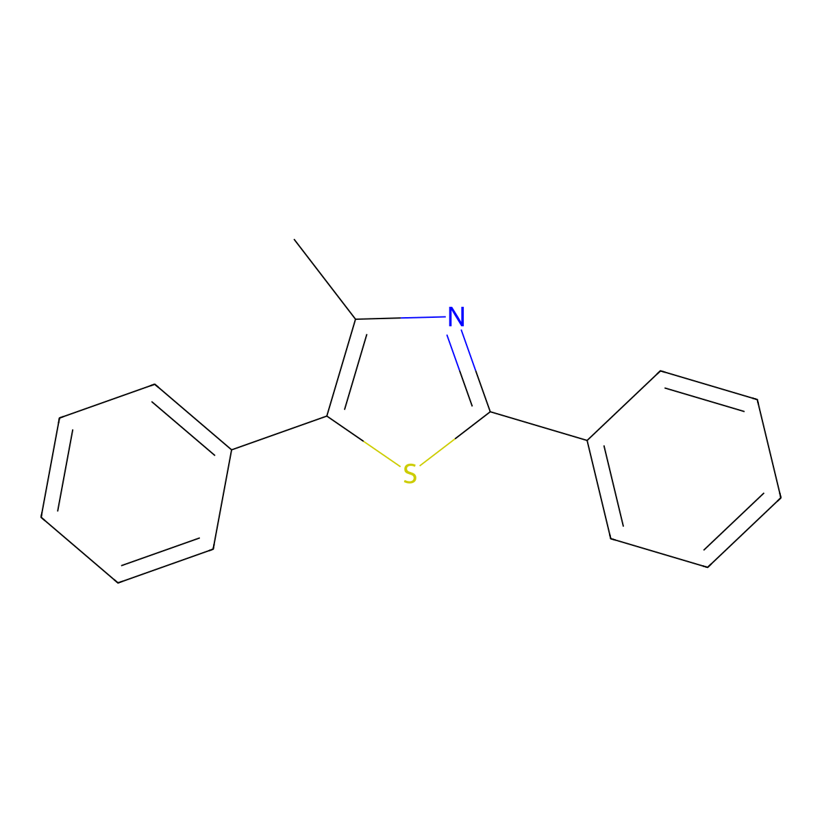 4-Methyl-2,5-diphenyl-1,3-thiazole molecular structure, CAS 19968-57-1