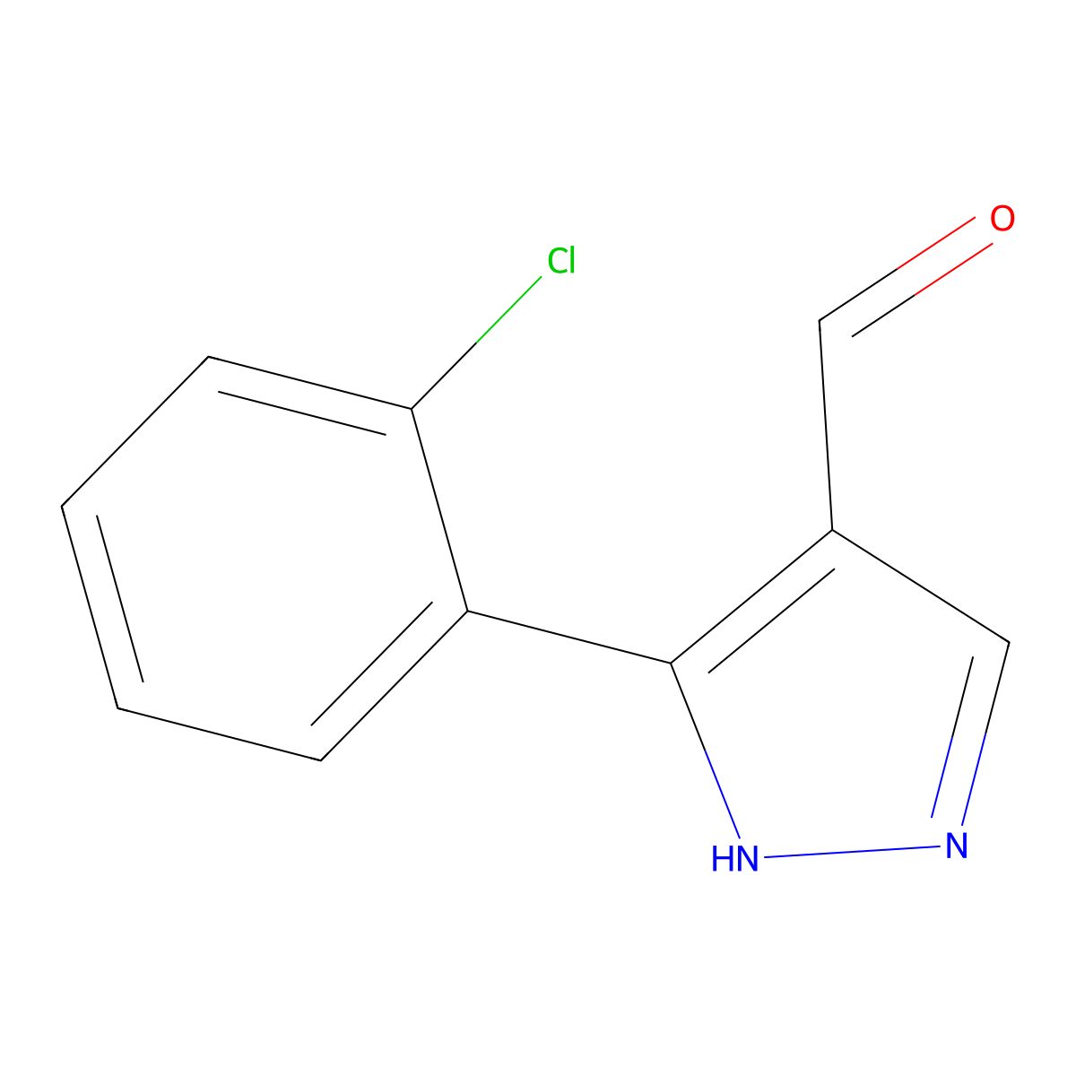 3-(2-Chlorophenyl)-1H-pyrazole-4-carboxaldehyde molecular structure, CAS 199682-74-1