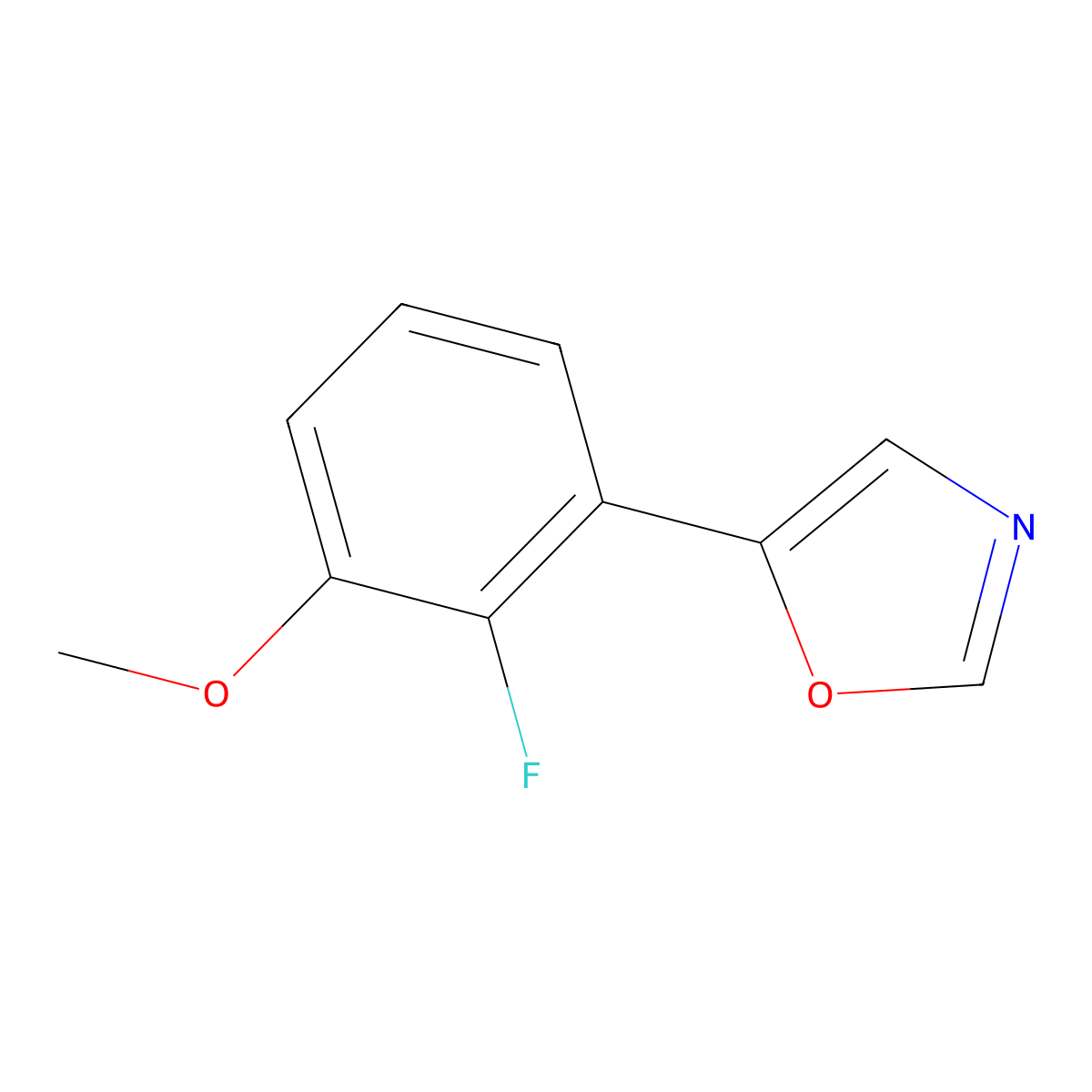 5-(2-Fluoro-3-methoxyphenyl)oxazole molecular structure, CAS 1996833-14-7
