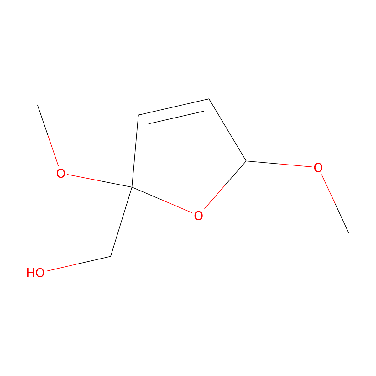 (2,5-Dimethoxy-2,5-dihydrofuran-2-yl)methanol molecular structure, CAS 19969-71-2