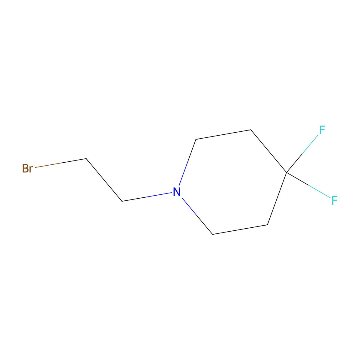 1-(2-Bromoethyl)-4,4-difluoropiperidine molecular structure, CAS 1996969-81-3