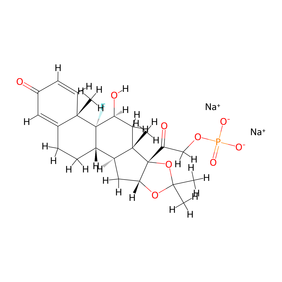 Triamcinolone Acetonide Sodium Phosphate molecular structure, CAS 1997-15-5