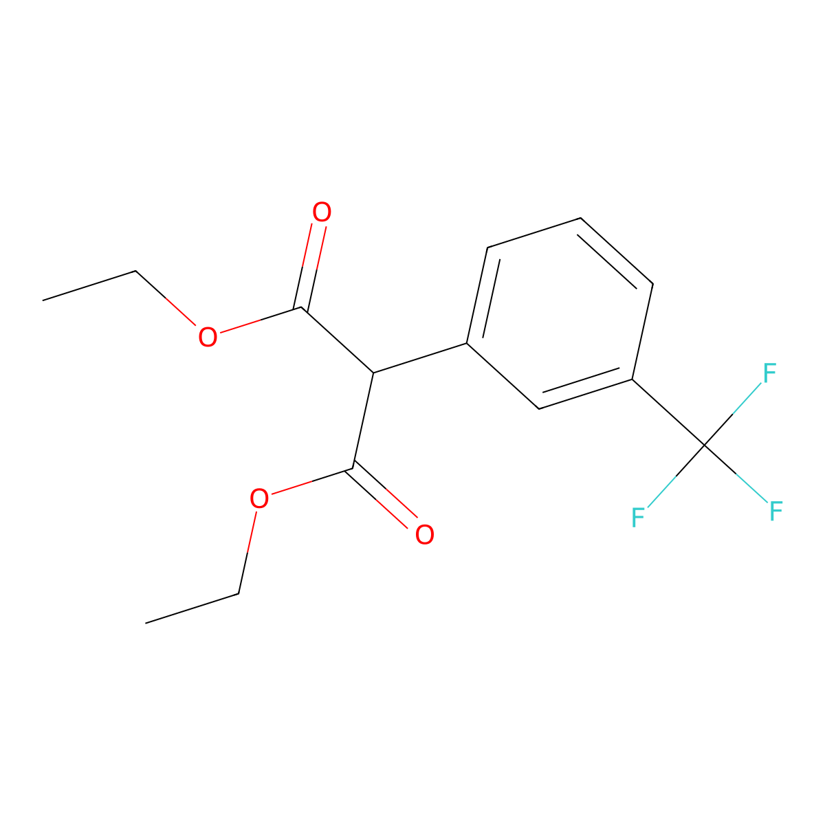 Diethyl 2-[3-(trifluoromethyl)phenyl]propanedioate molecular structure, CAS 1997-28-0