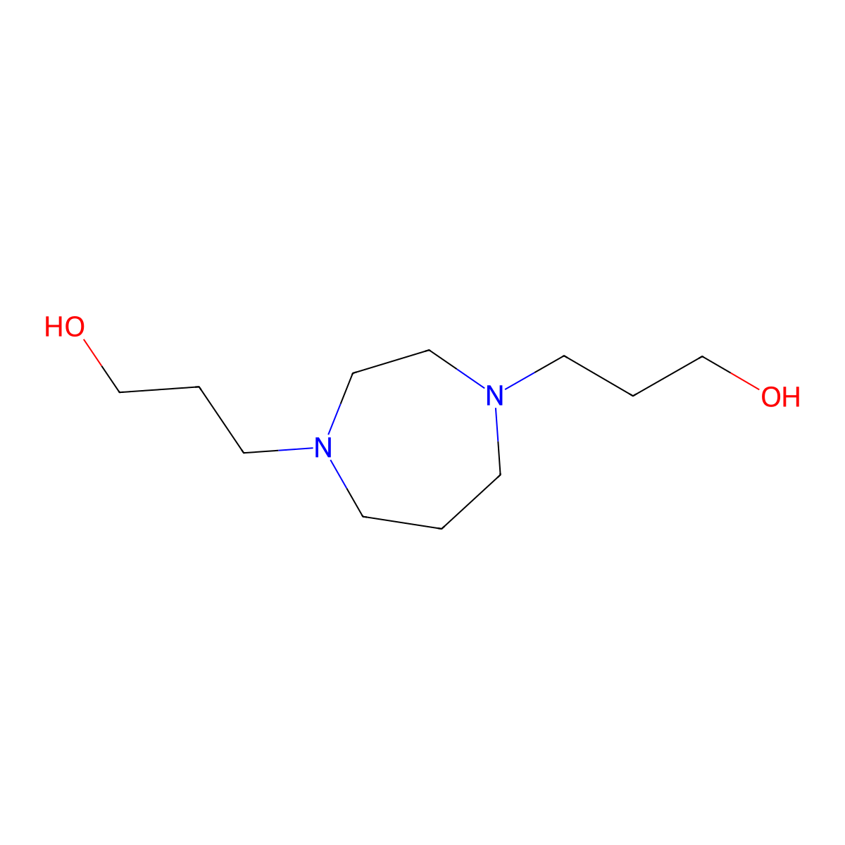 tetrahydro-1H-1,4-diazepine-1,4(5H)-dipropanol molecular structure, CAS 19970-80-0