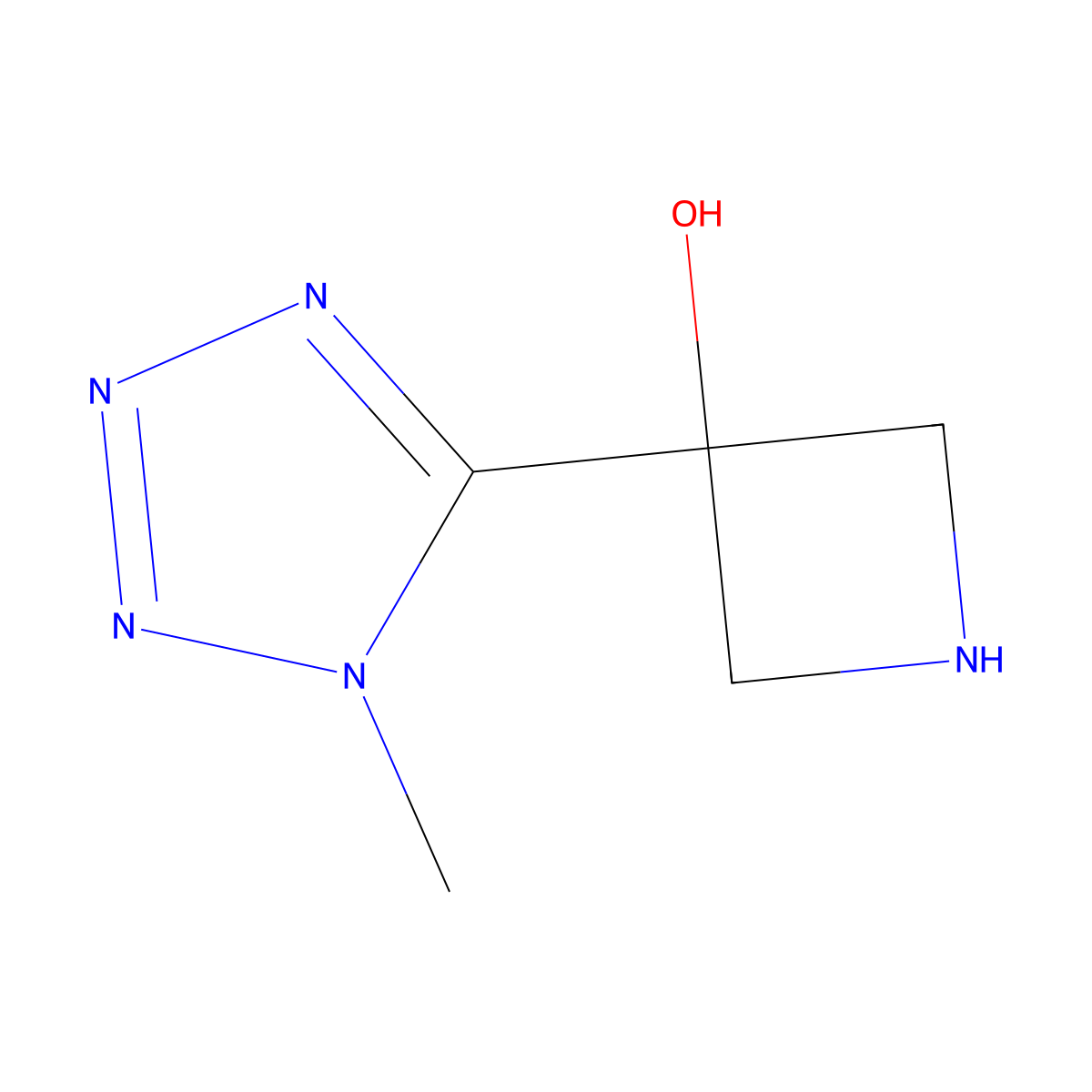 3-(1-methyl-1H-1,2,3,4-tetrazol-5-yl)azetidin-3-ol molecular structure, CAS 1997029-54-5