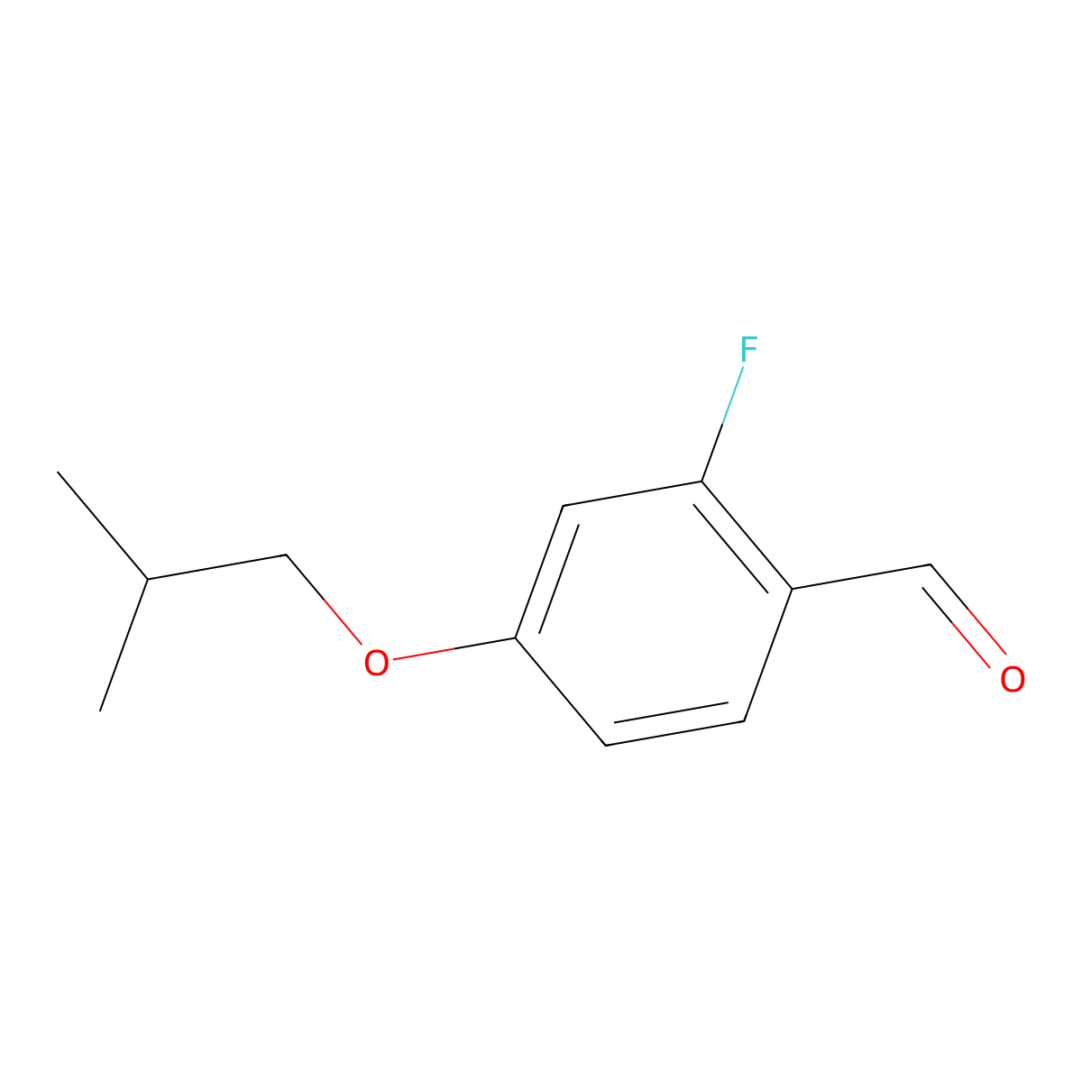 2-Fluoro-4-isobutoxybenzaldehyde molecular structure, CAS 1997067-58-9