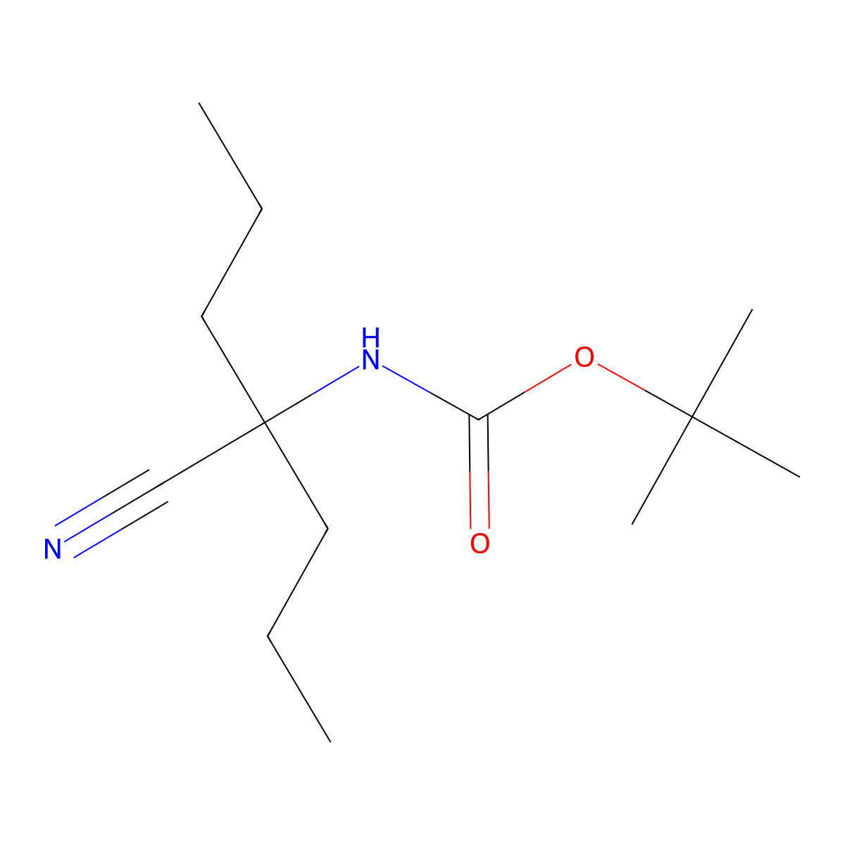 tert-butyl N-(1-cyano-1-propylbutyl)carbamate molecular structure, CAS 1997083-02-9