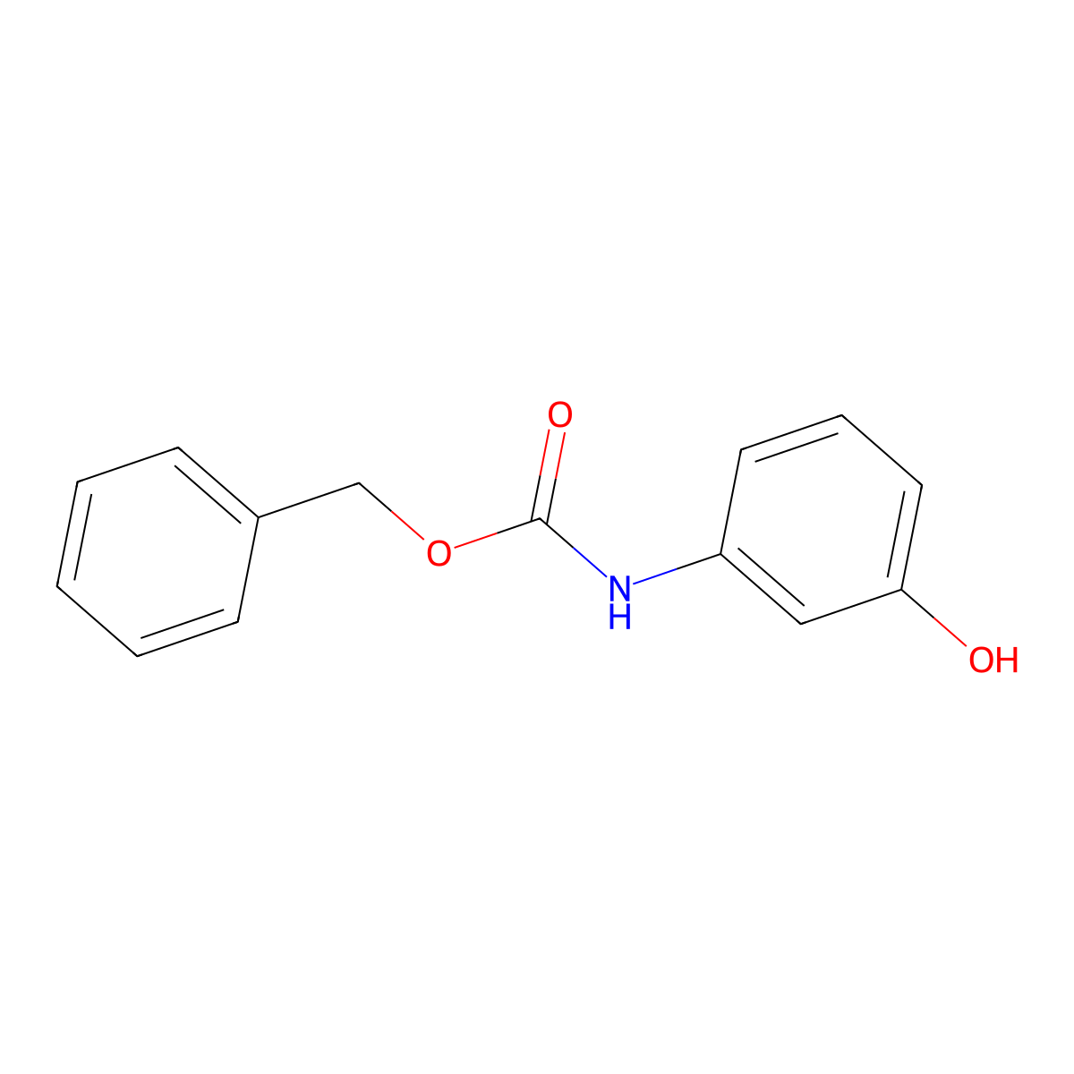 Carbamic acid, (3-hydroxyphenyl)-, phenylmethyl ester molecular structure, CAS 19972-88-4