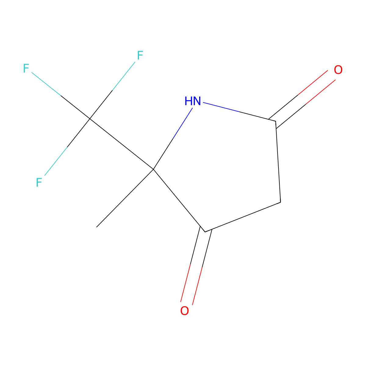5-Methyl-5-(trifluoromethyl)pyrrolidine-2,4-dione molecular structure, CAS 1997200-27-7