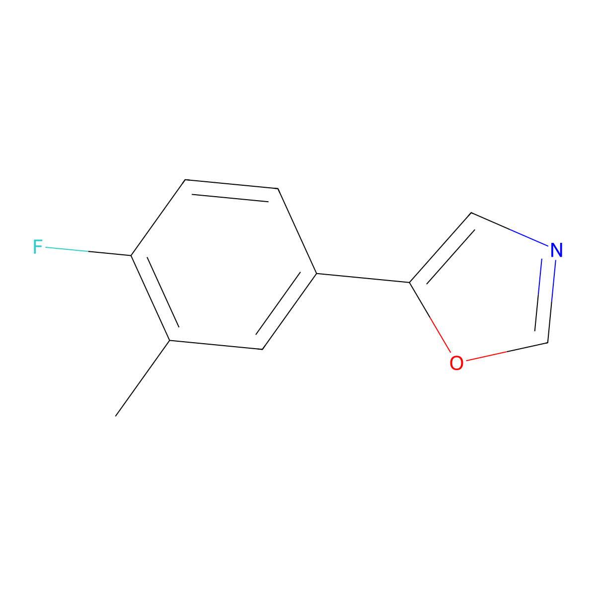 5-(4-Fluoro-3-methylphenyl)oxazole molecular structure, CAS 1997223-32-1