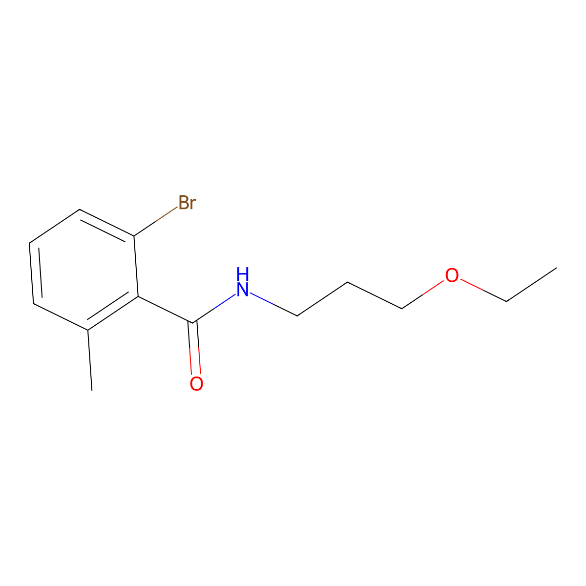 2-Bromo-N-(3-ethoxypropyl)-6-methylbenzamide molecular structure, CAS 1997247-09-2