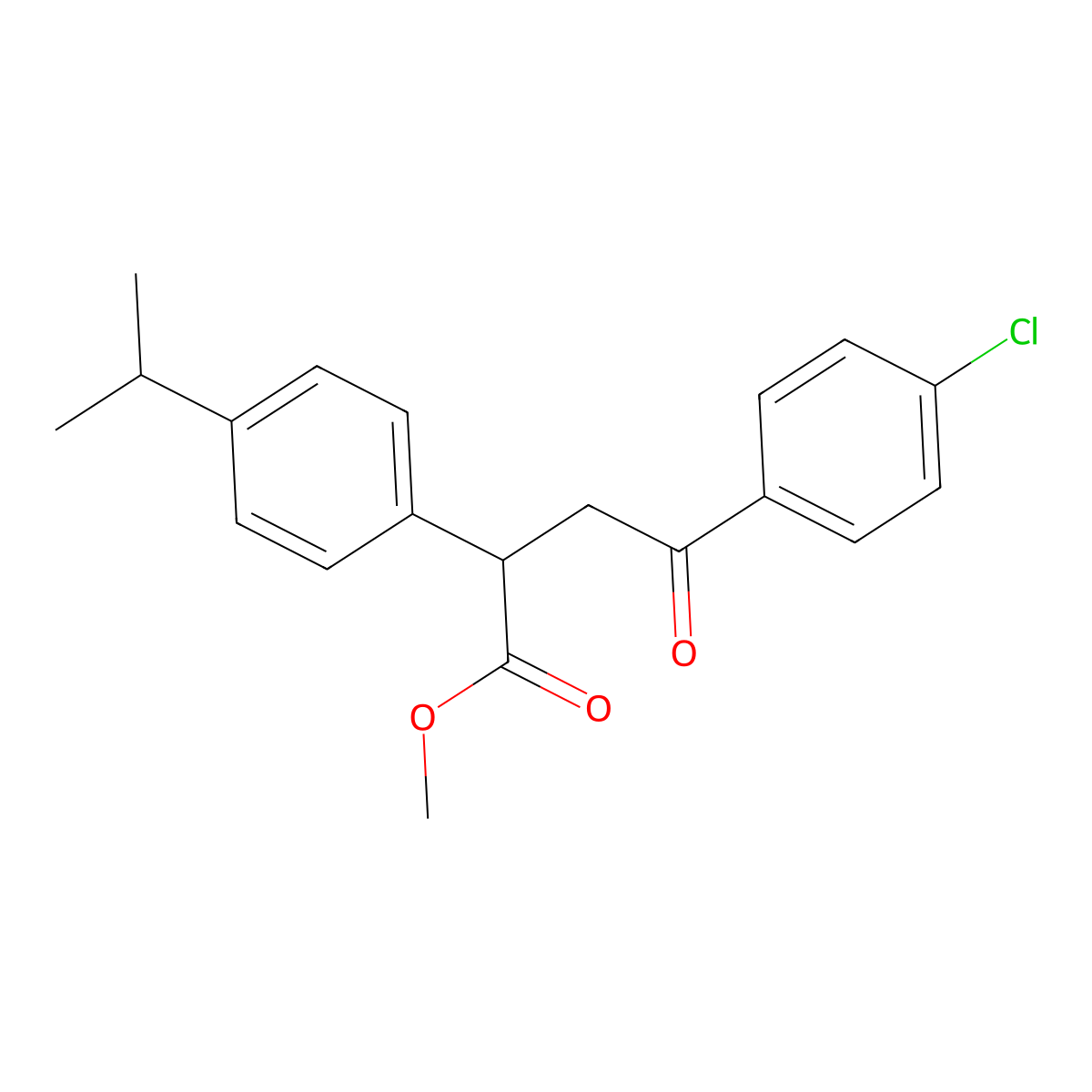Methyl 4-(4-chlorophenyl)-2-(4-isopropylphenyl)-4-oxobutanoate molecular structure, CAS 199725-00-3