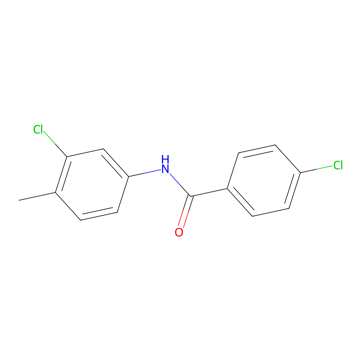 4-chloro-N-(3-chloro-4-methylphenyl)benzamide molecular structure, CAS 199726-58-4