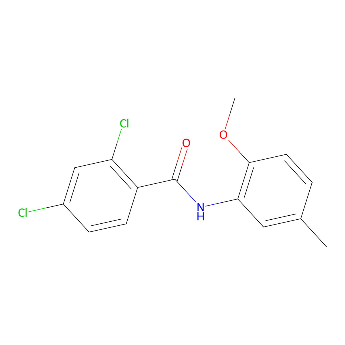 2,4-Dichloro-N-(2-methoxy-5-methylphenyl)benzamide molecular structure, CAS 199726-59-5
