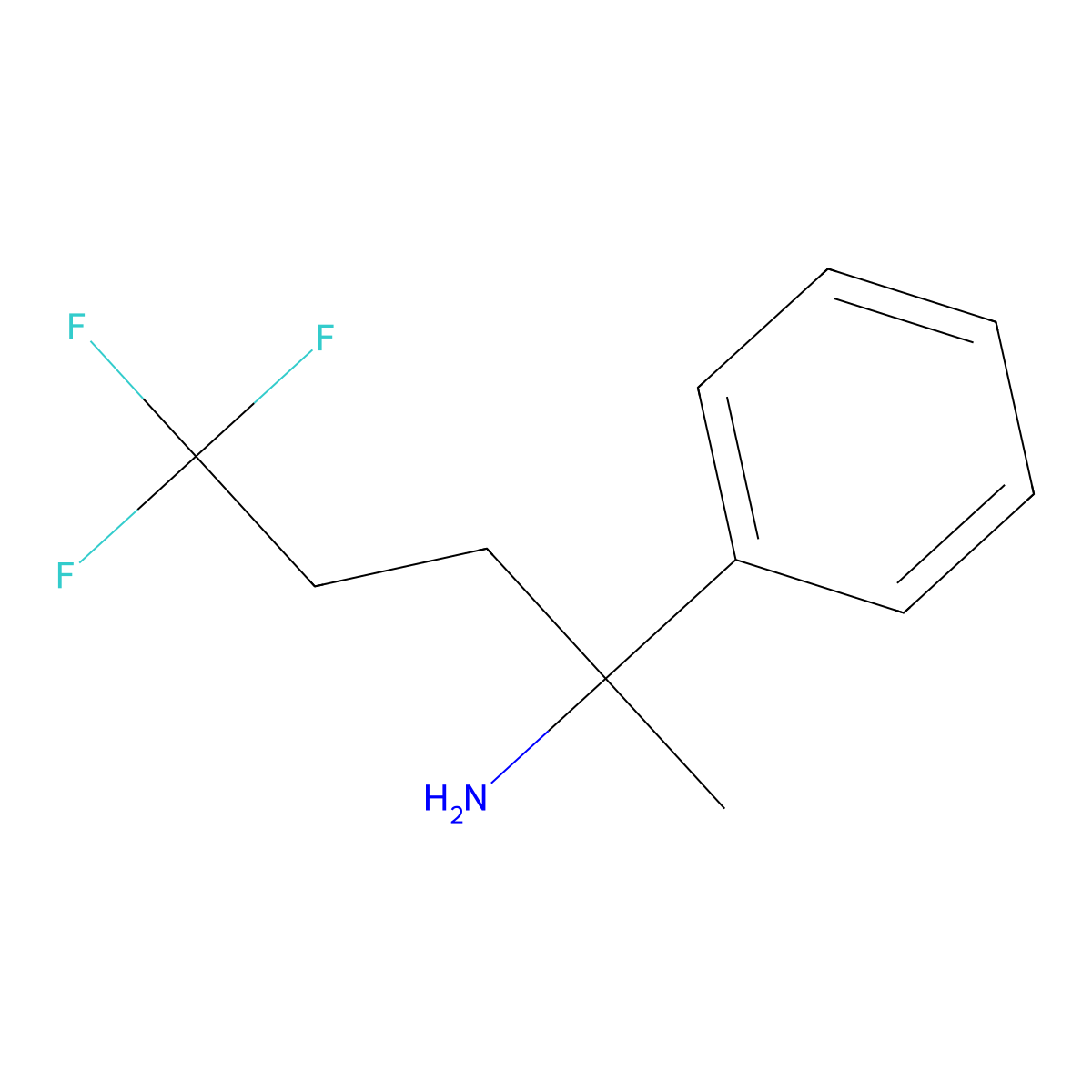 5,5,5-Trifluoro-2-phenylpentan-2-amine molecular structure, CAS 1997265-36-7