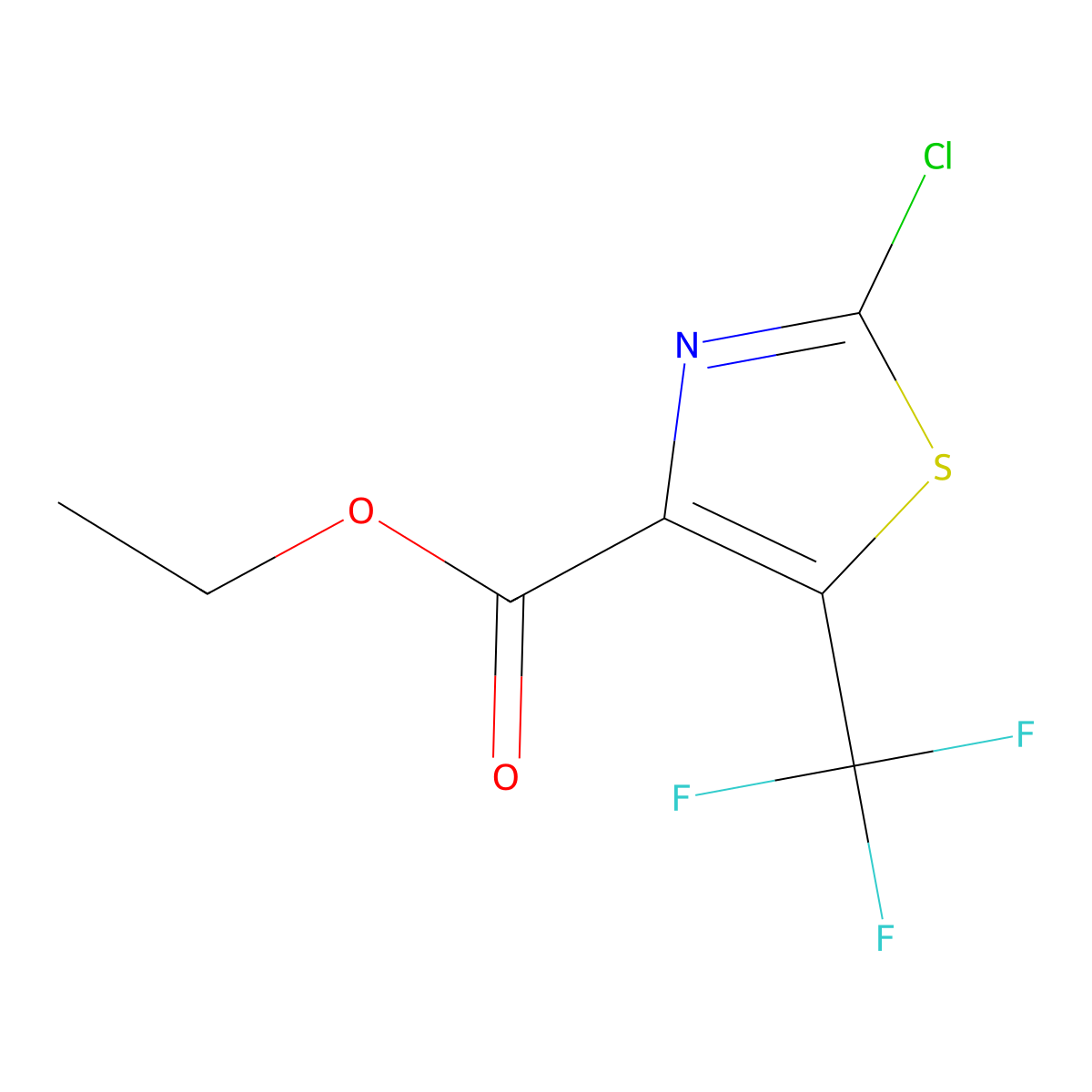Ethyl 2-chloro-5-(trifluoromethyl)thiazole-4-carboxylate molecular structure, CAS 1997282-76-4