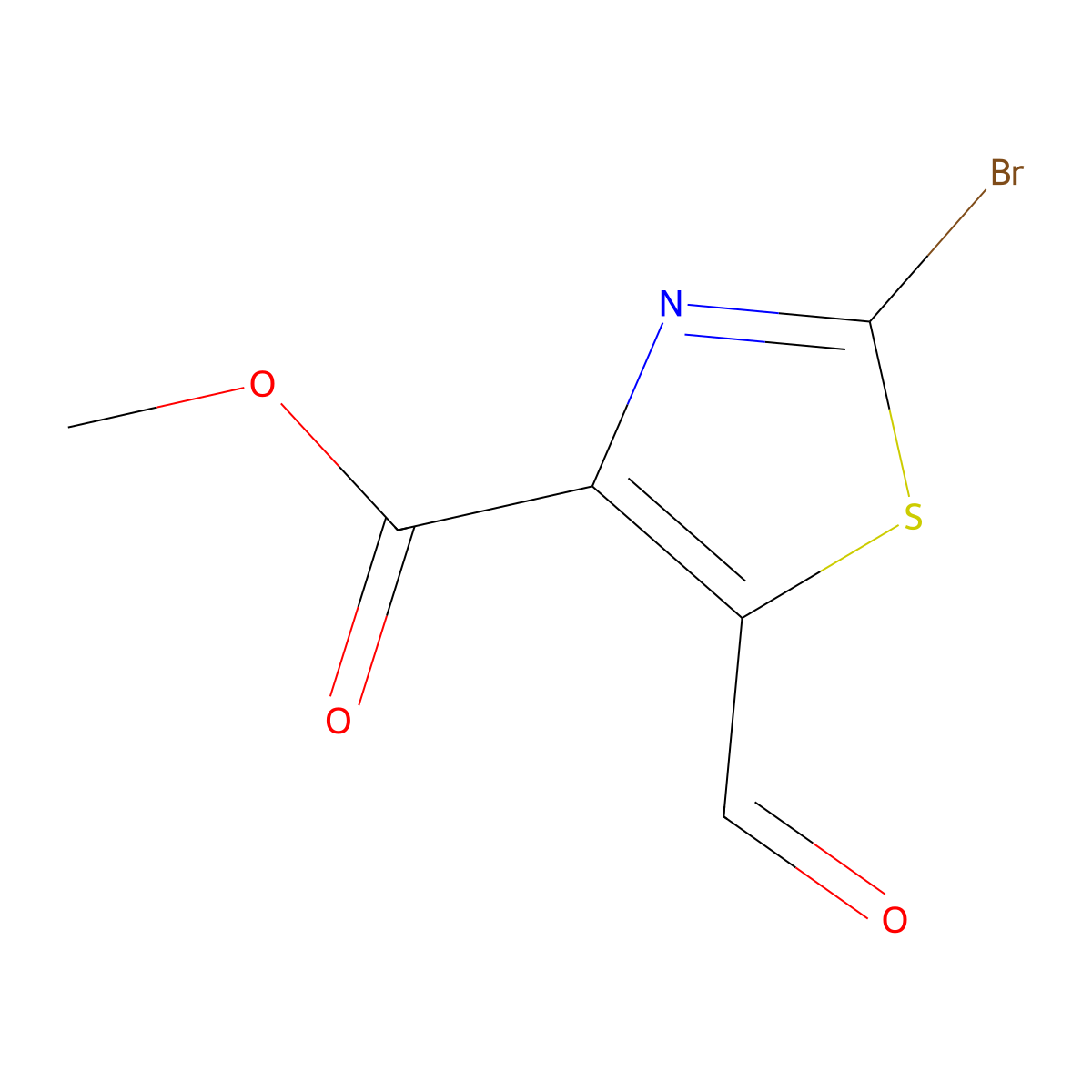 Methyl 2-bromo-5-formylthiazole-4-carboxylate molecular structure, CAS 1997284-09-9