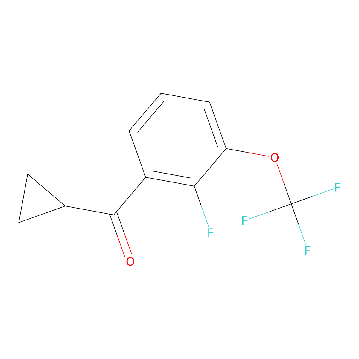Cyclopropyl[2-fluoro-3-(trifluoromethoxy)phenyl]methanone molecular structure, CAS 1997301-48-0