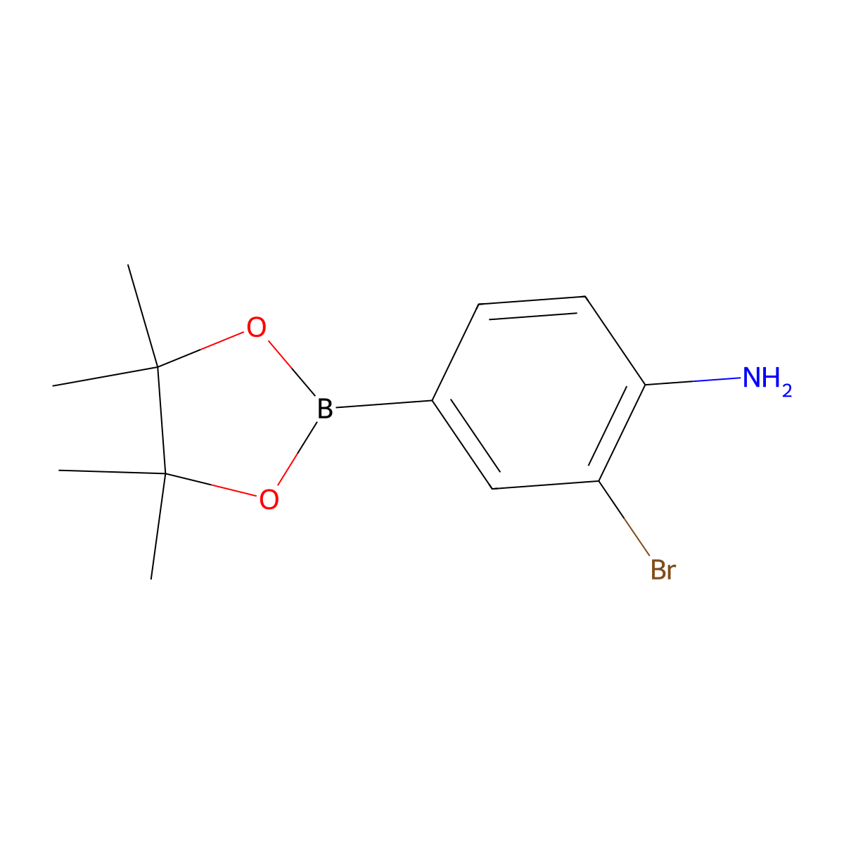 2-Bromo-4-(4,4,5,5-tetramethyl-1,3,2-dioxaborolan-2-yl)aniline molecular structure, CAS 1997307-07-9