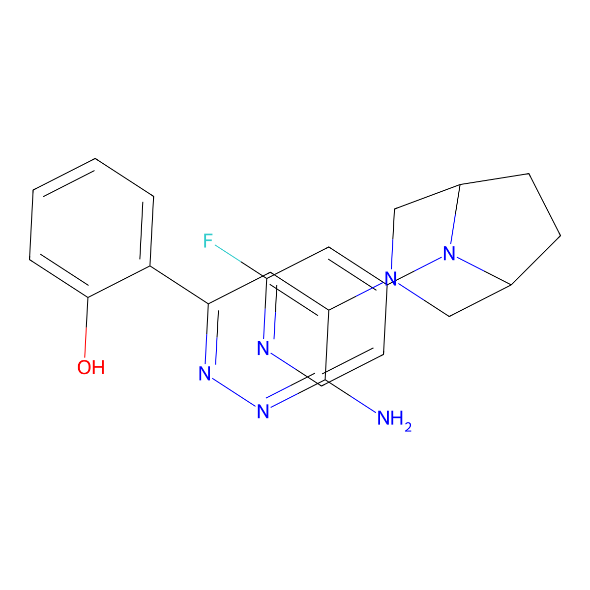 2-{6-Amino-5-[8-(2-fluoropyridin-4-yl)-3,8-diazabicyclo[3.2.1]octan-3-yl]pyridazin-3-yl}phenol molecular structure, CAS 1997320-33-8