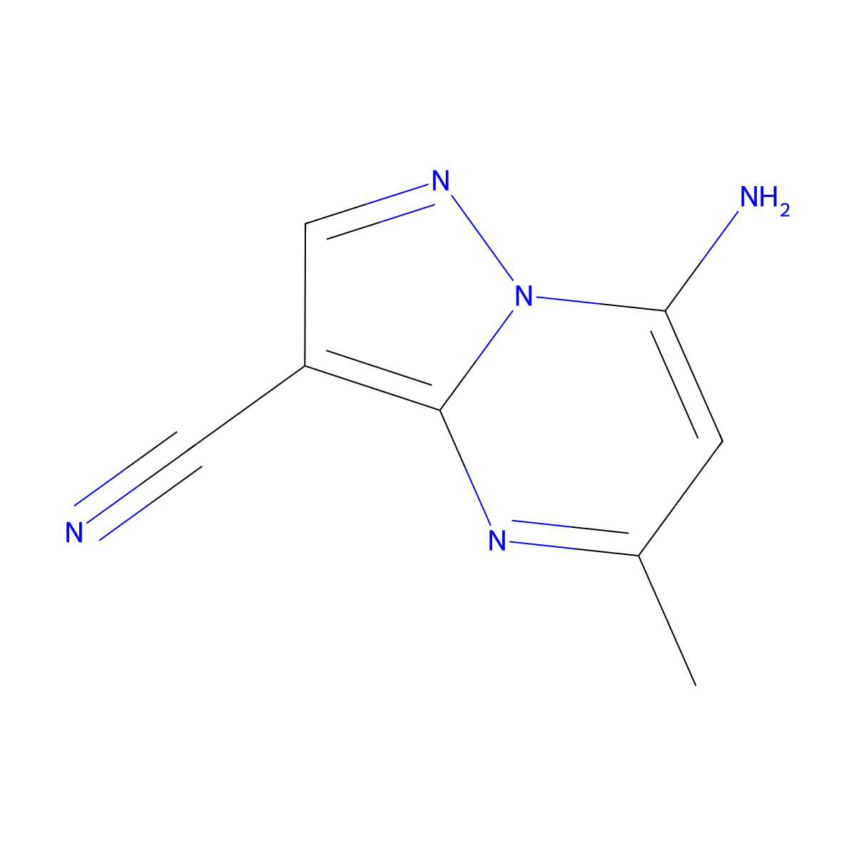 7-Amino-5-methylpyrazolo[1,5-a]pyrimidine-3-carbonitrile molecular structure, CAS 1997343-17-5