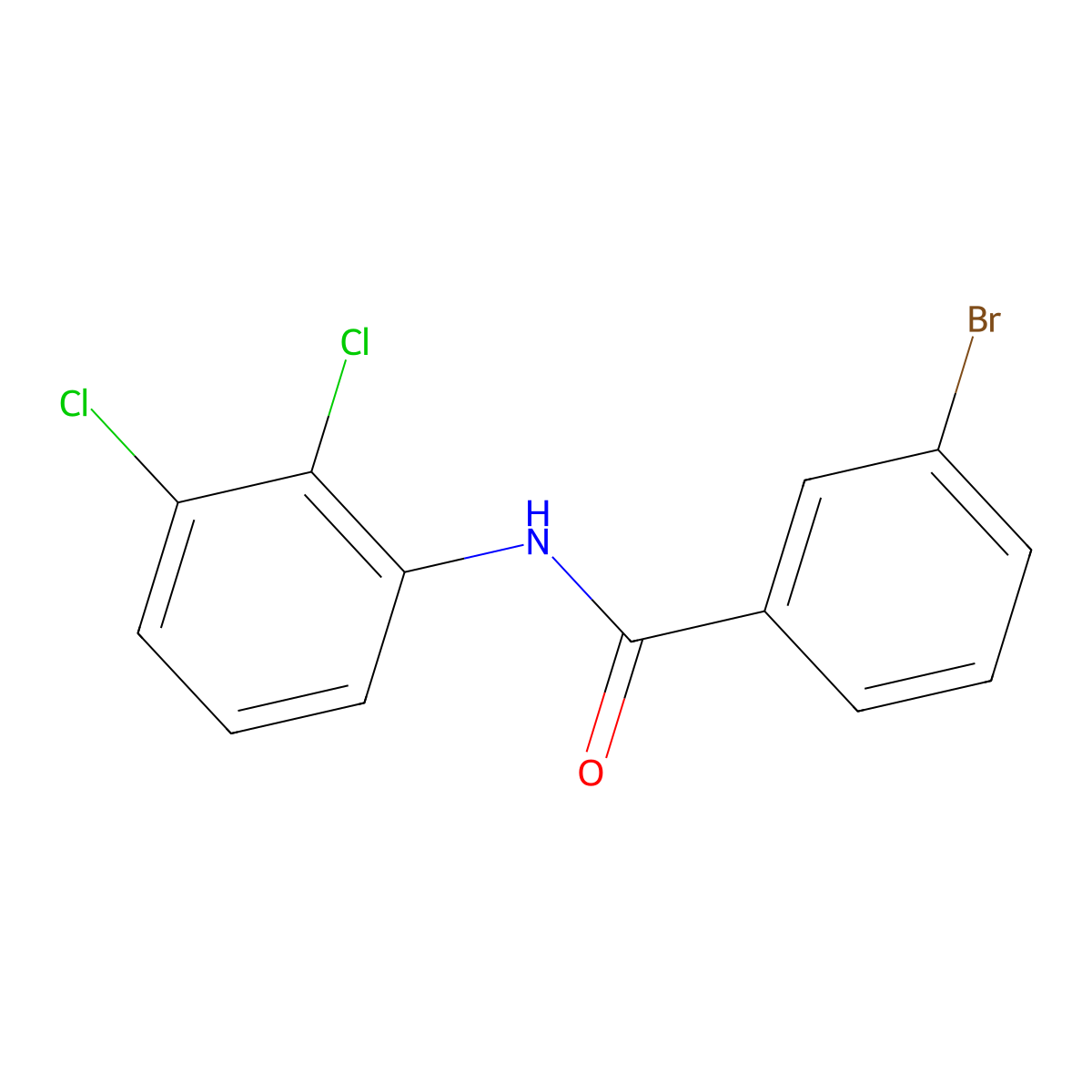 3-bromo-N-(2,3-dichlorophenyl)benzamide molecular structure, CAS 199735-67-6