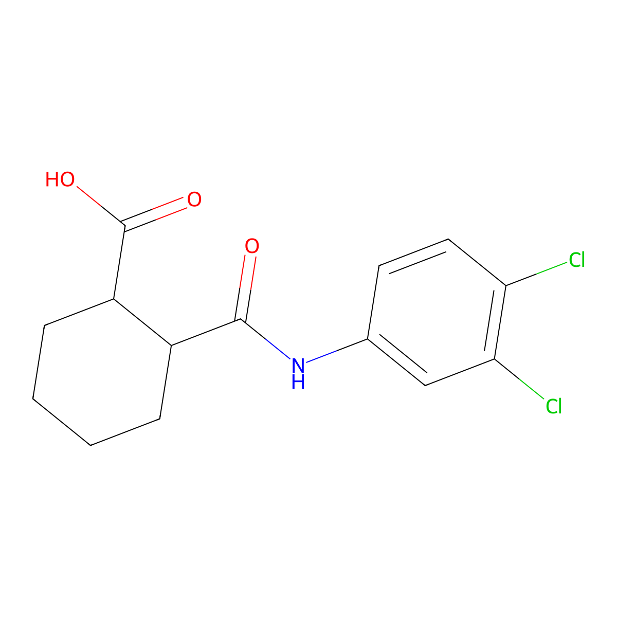 2-[(3,4-Dichloroanilino)carbonyl]cyclohexanecarboxylic acid molecular structure, CAS 199735-72-3