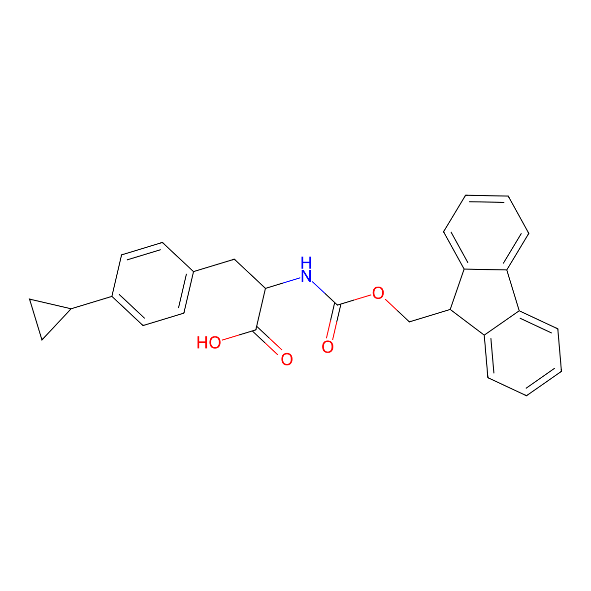 N-Fmoc-4-Cyclopropyl-L-phenylalanine molecular structure, CAS 1997389-26-0