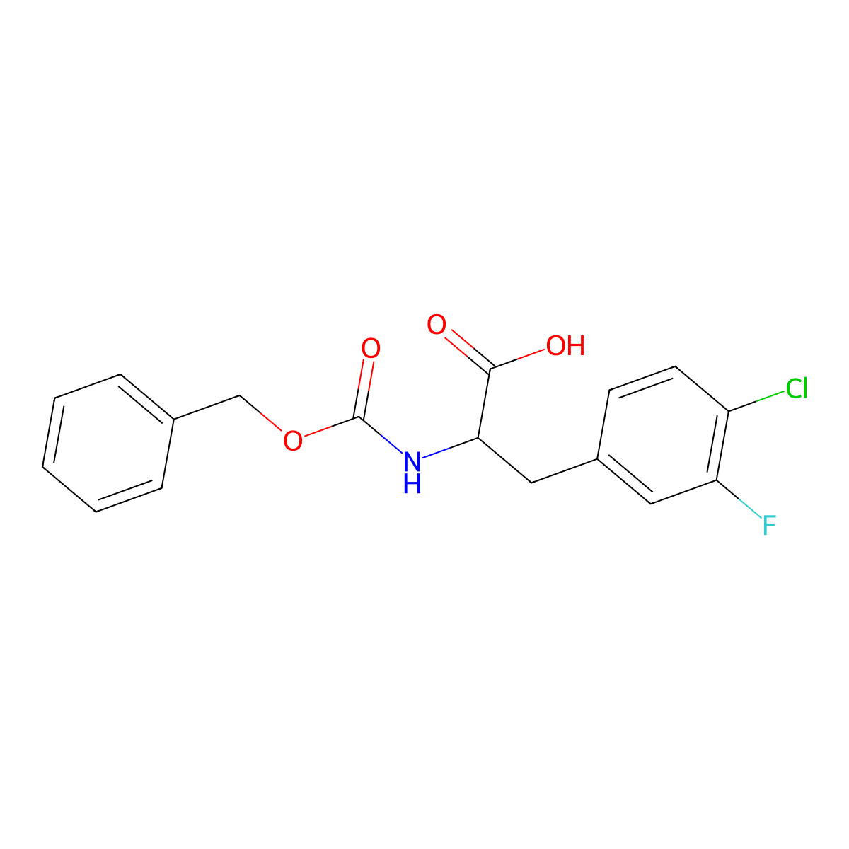 (2S)-2-{[(benzyloxy)carbonyl]amino}-3-(4-chloro-3-fluorophenyl)propanoic acid molecular structure, CAS 1997392-85-4