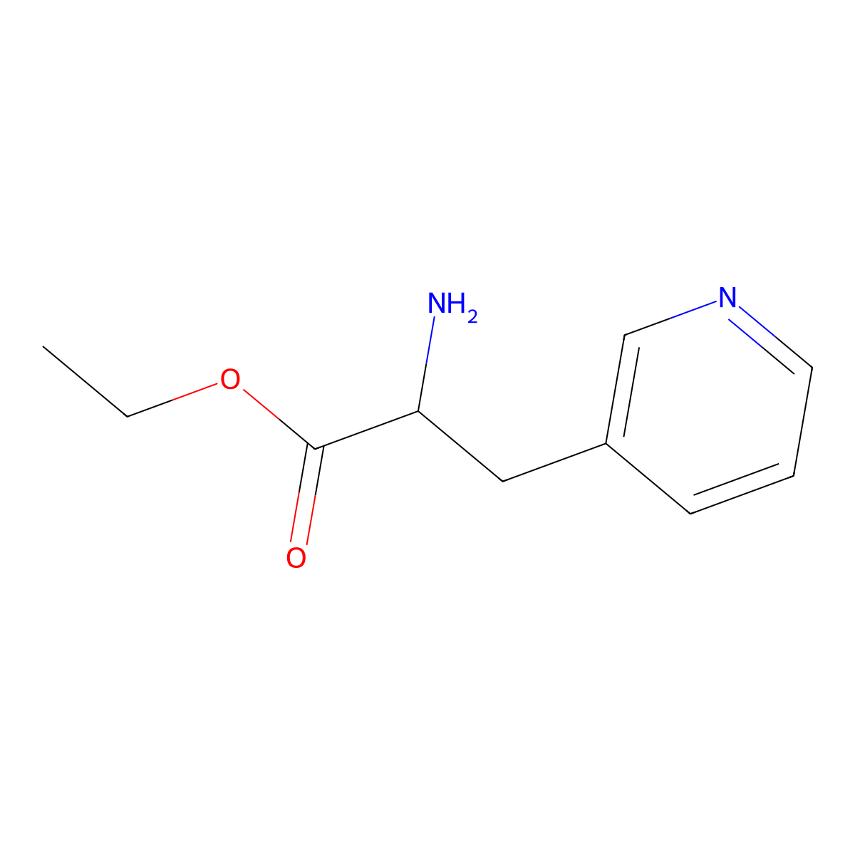 ethyl (2S)-2-amino-3-(pyridin-3-yl)propanoate molecular structure, CAS 1997397-25-7