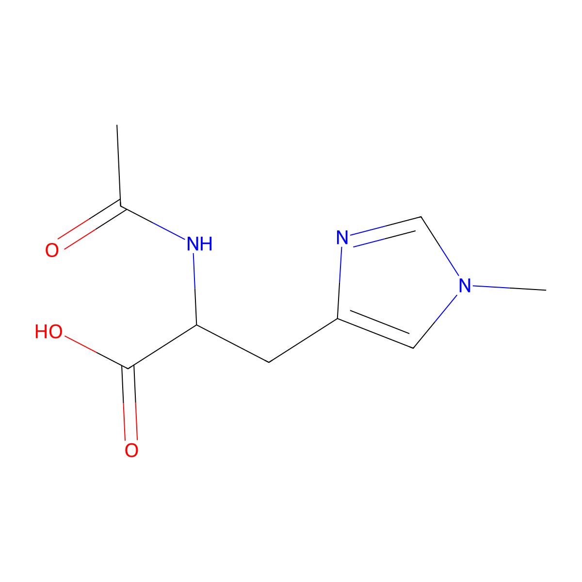 (2R)-2-acetamido-3-(1-methyl-1H-imidazol-4-yl)propanoic acid molecular structure, CAS 1997409-88-7