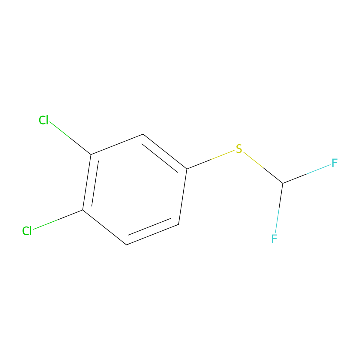 1,2-Dichloro-4-[(difluoromethyl)sulfanyl]benzene molecular structure, CAS 199741-29-2