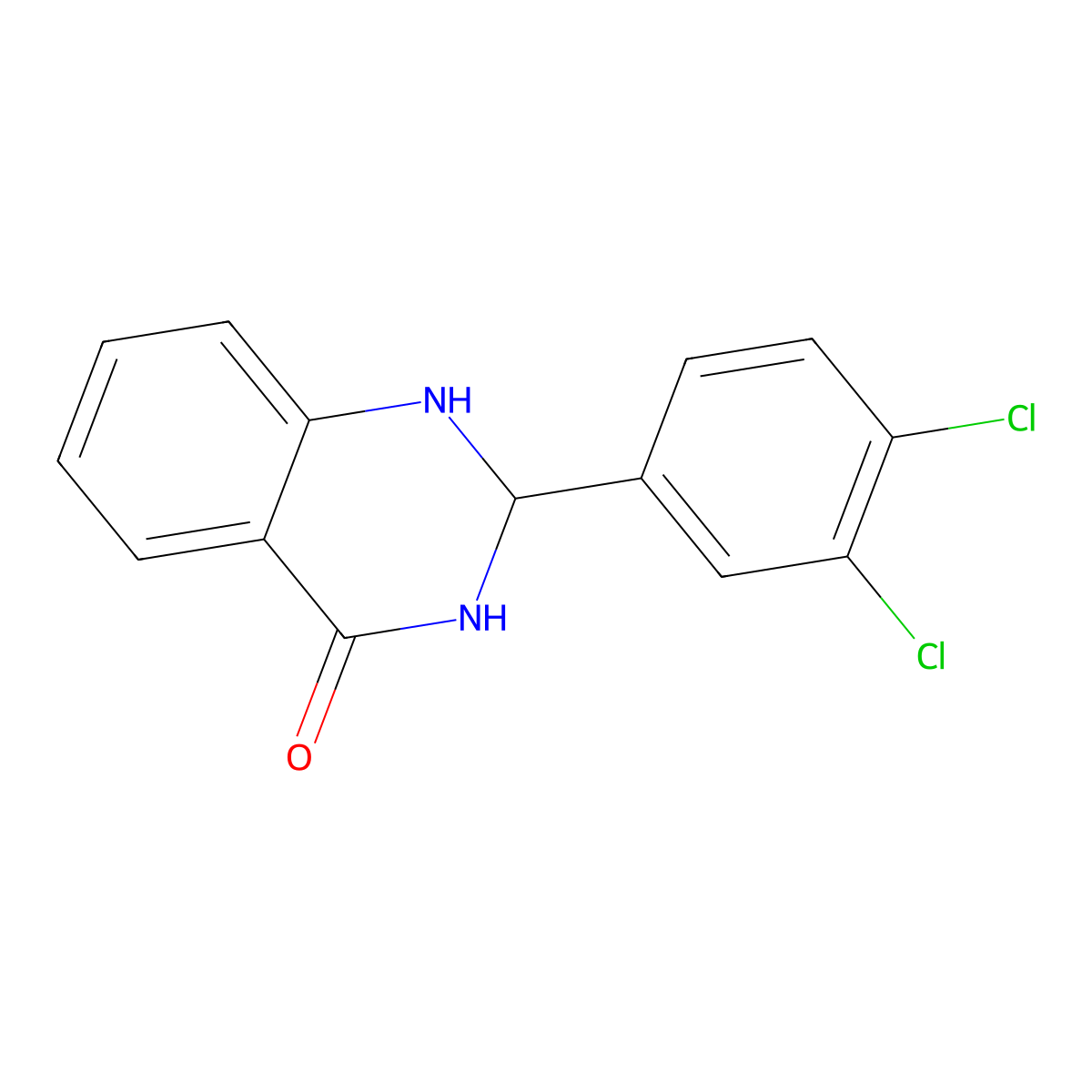 2-(3,4-dichlorophenyl)-2,3-dihydro-1H-quinazolin-4-one molecular structure, CAS 199741-36-1