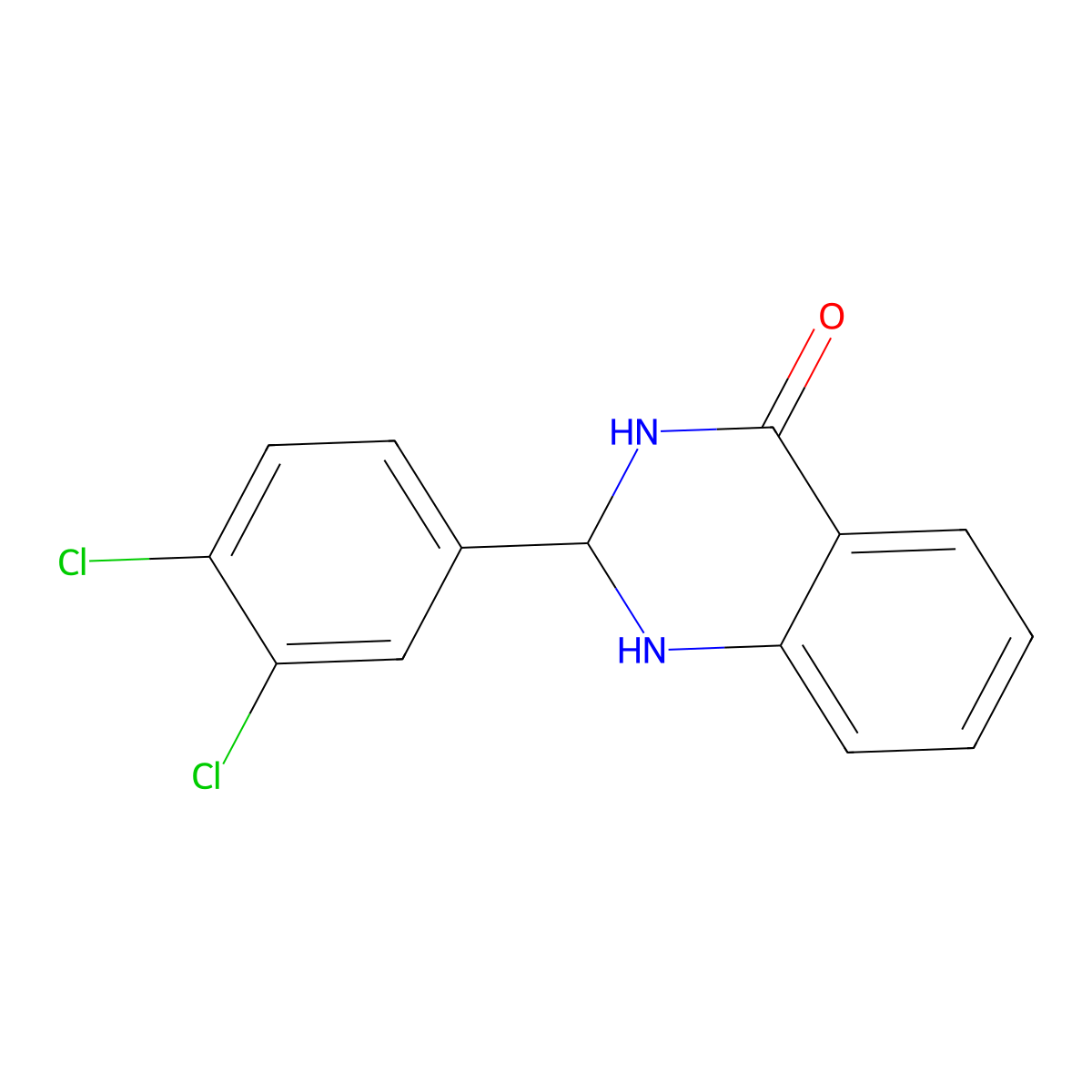 2-(3,4-dichlorophenyl)-2,3-dihydro-1H-quinazolin-4-one molecular structure, CAS 199741-36-1