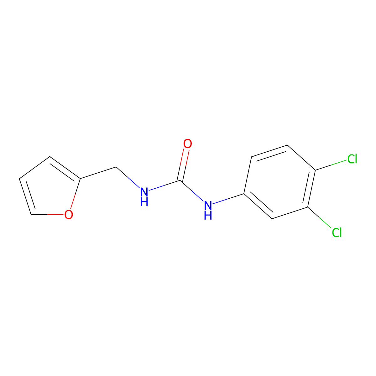 1-(3,4-Dichlorophenyl)-3-(furan-2-ylmethyl)urea molecular structure, CAS 199742-03-5