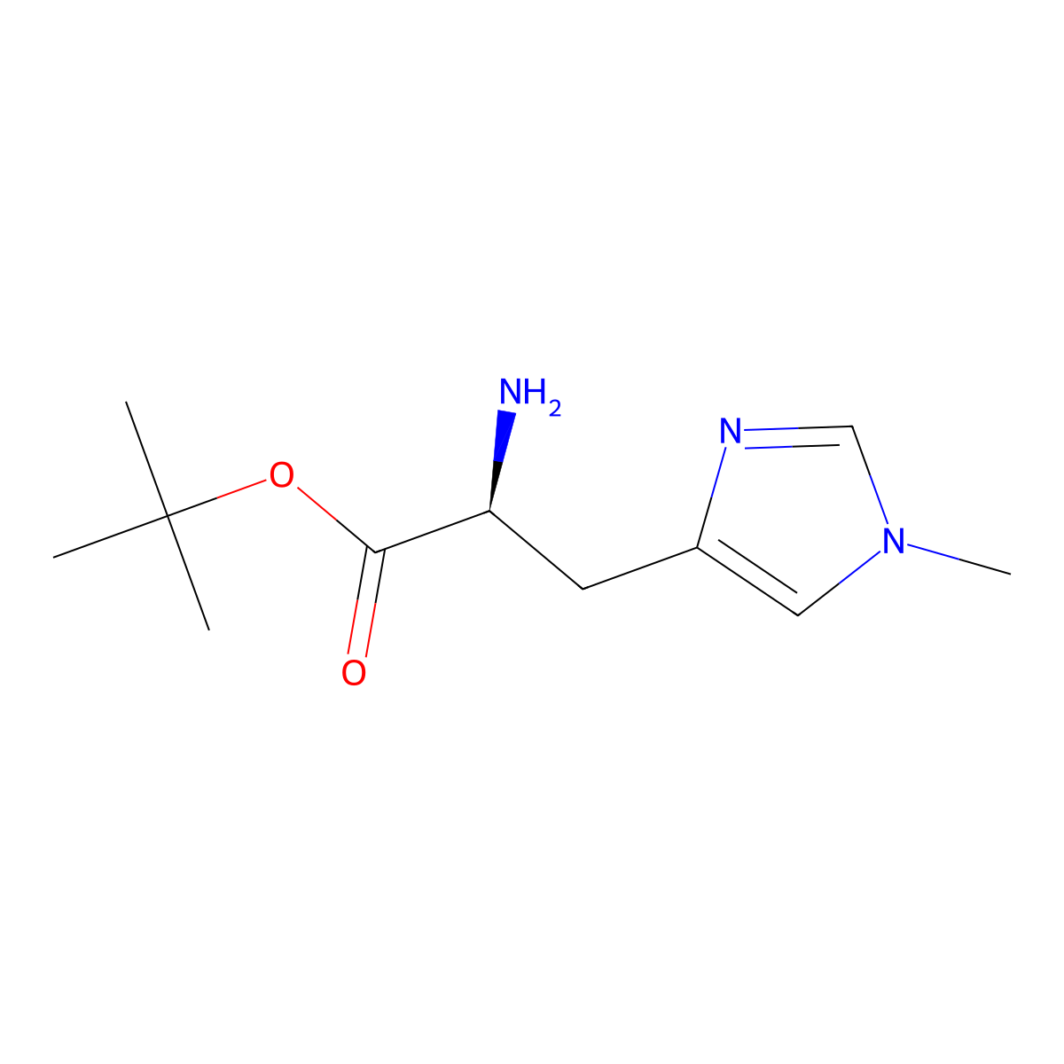 tert-butyl (2S)-2-amino-3-(1-methyl-1H-imidazol-4-yl)propanoate molecular structure, CAS 1997423-69-4
