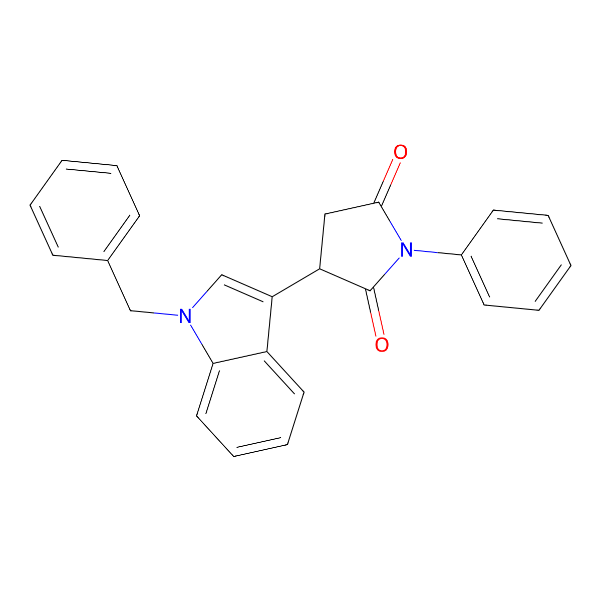 3-(1-benzyl-1H-indol-3-yl)-1-phenylpyrrolidine-2,5-dione molecular structure, CAS 199744-57-5