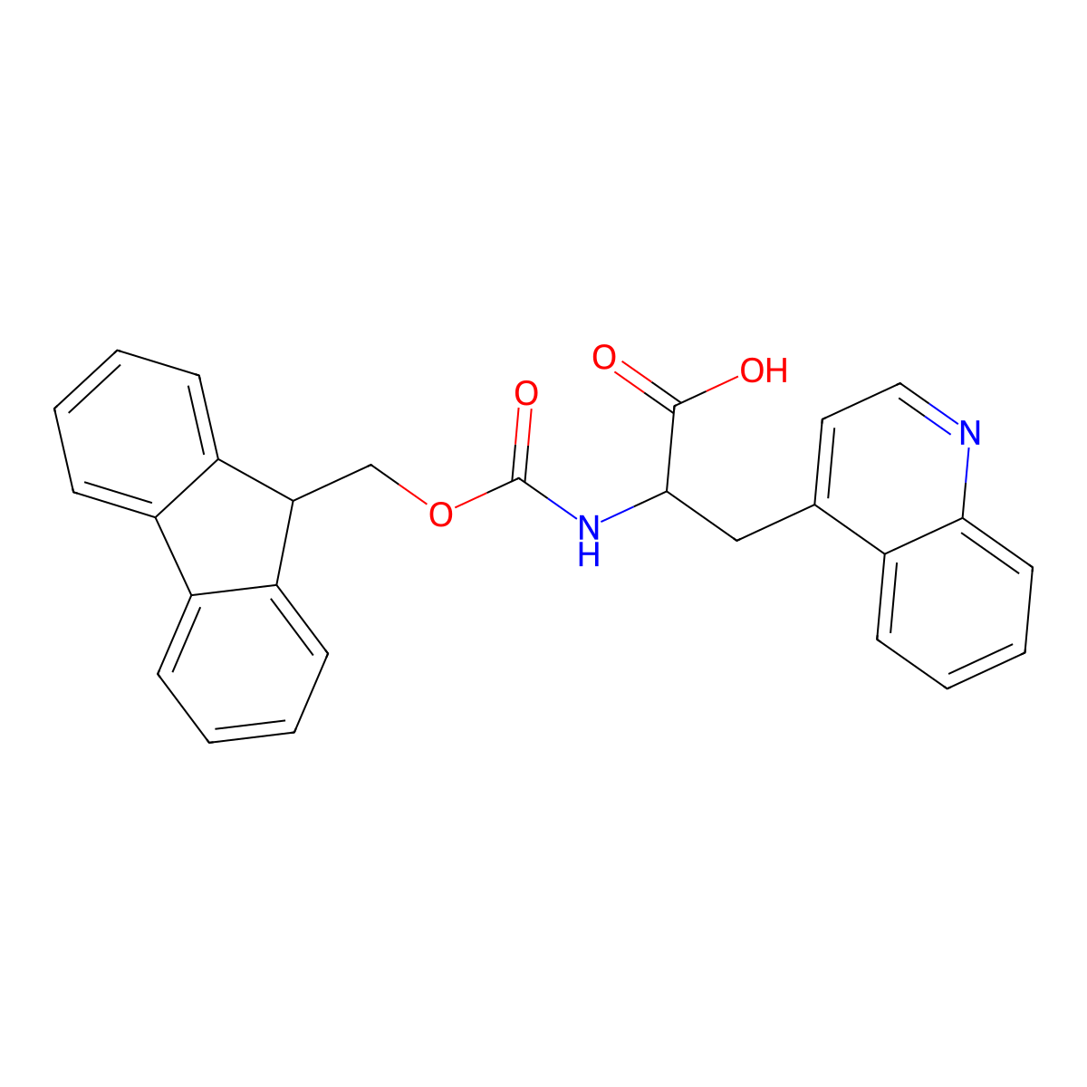 Fmoc-3-(4-Quinolyl)-D-Ala-OH molecular structure, CAS 1997440-75-1