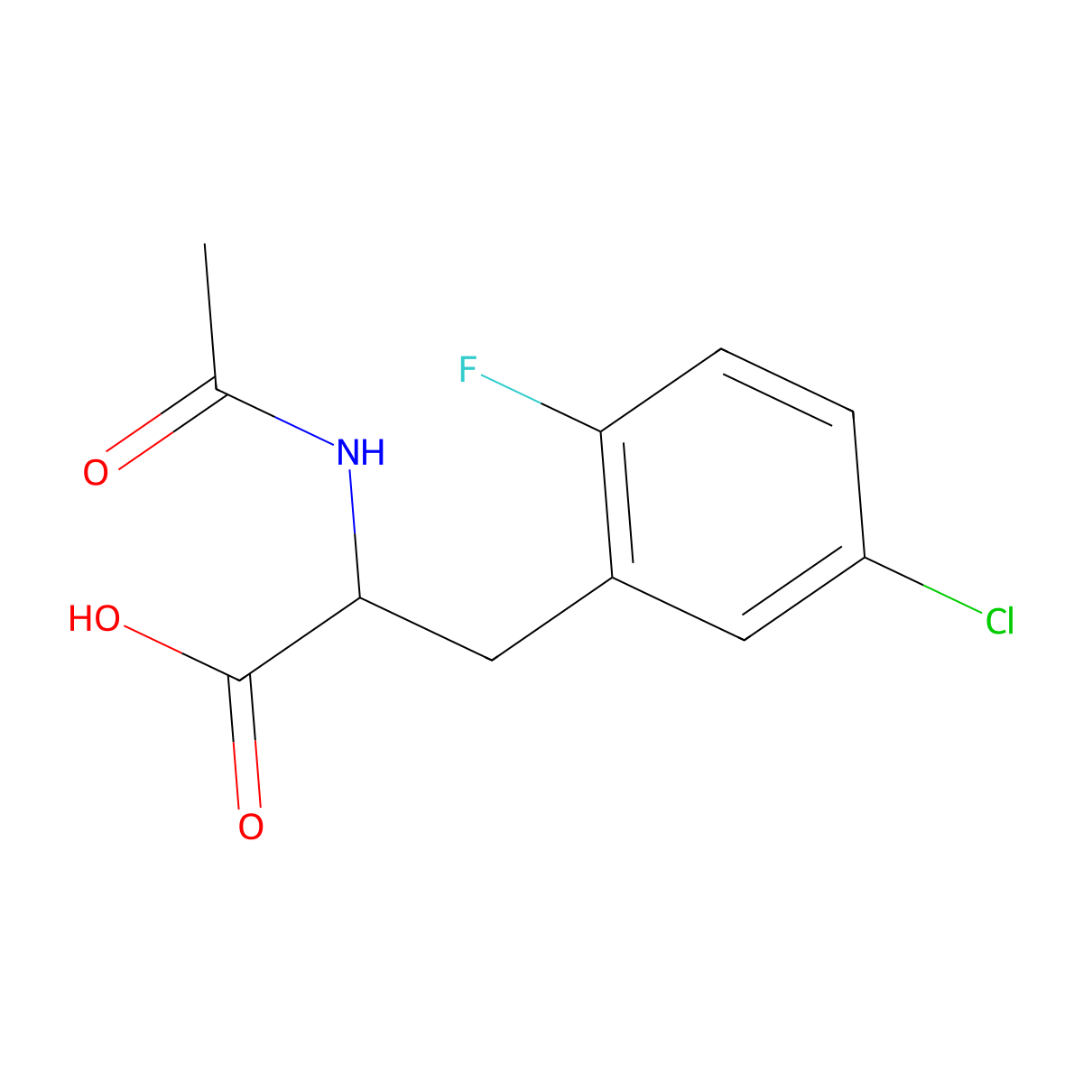 (2S)-3-(5-chloro-2-fluorophenyl)-2-acetamidopropanoic acid molecular structure, CAS 1997441-94-7