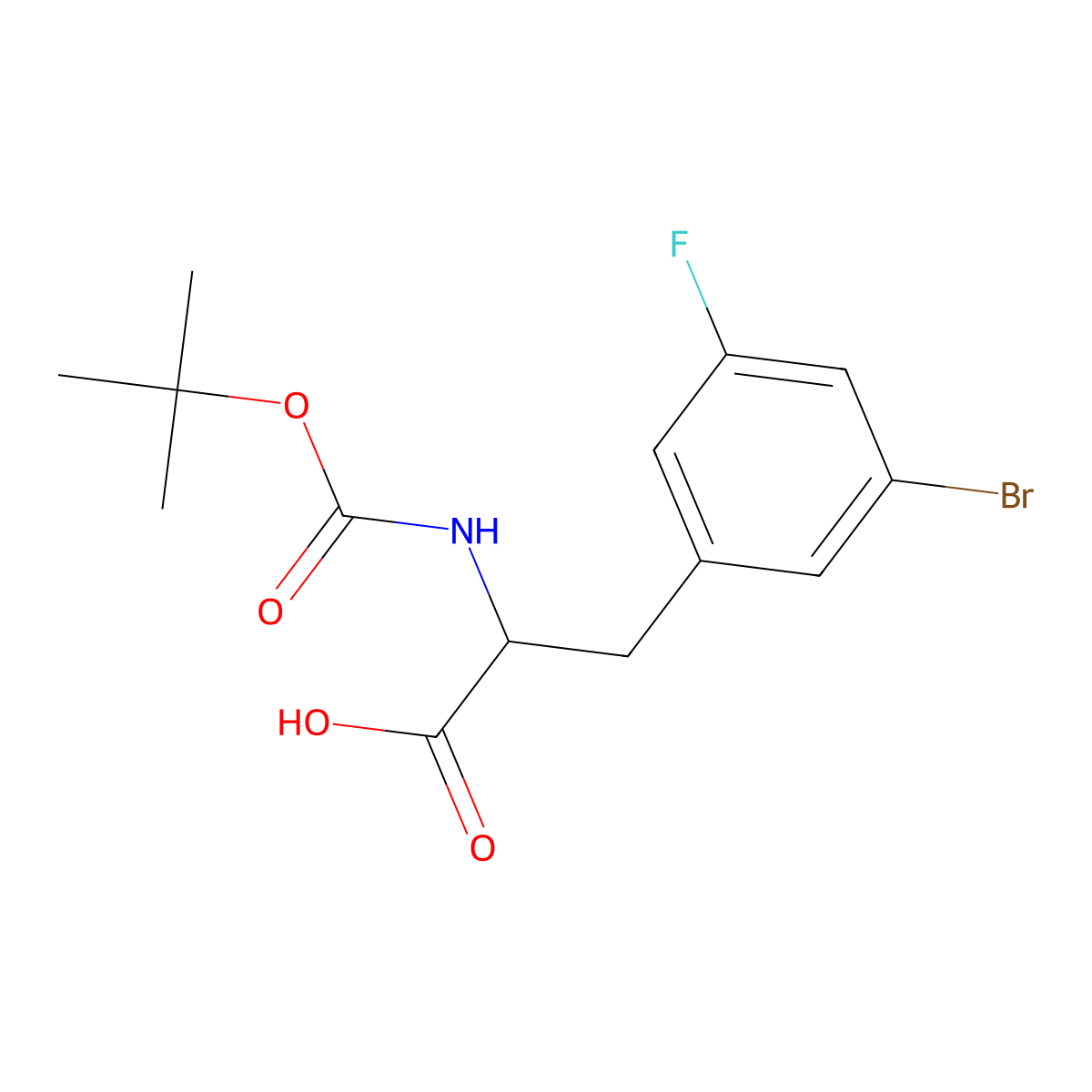 N-Boc-3-bromo-5-fluoro-L-phenylalanine molecular structure, CAS 1997460-26-0