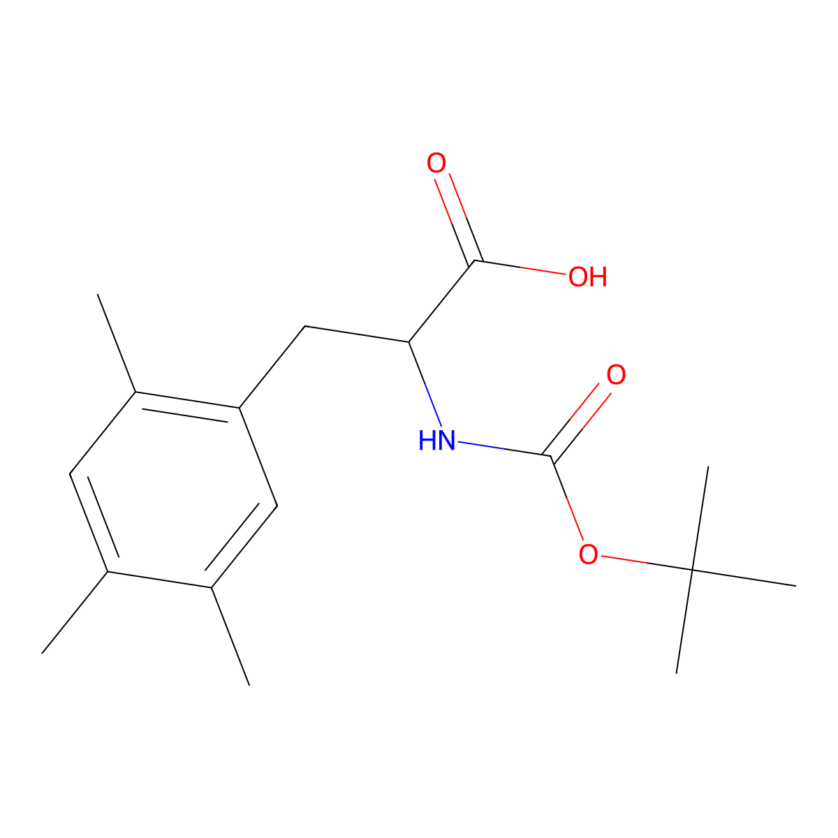 (2S)-2-[(2-methylpropan-2-yl)oxycarbonylamino]-3-(2,4,5-trimethylphenyl)propanoic acid molecular structure, CAS 1997468-84-4