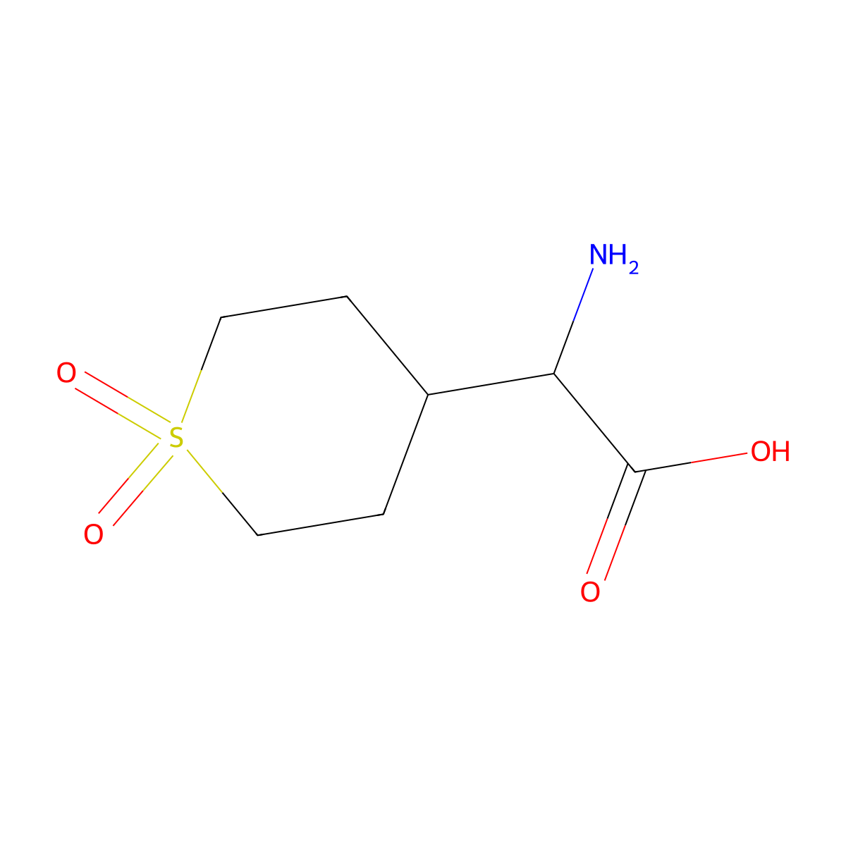(R)-2-Amino-2-(1,1-dioxidotetrahydro-2H-thiopyran-4-yl)acetic acid molecular structure, CAS 1997469-30-3