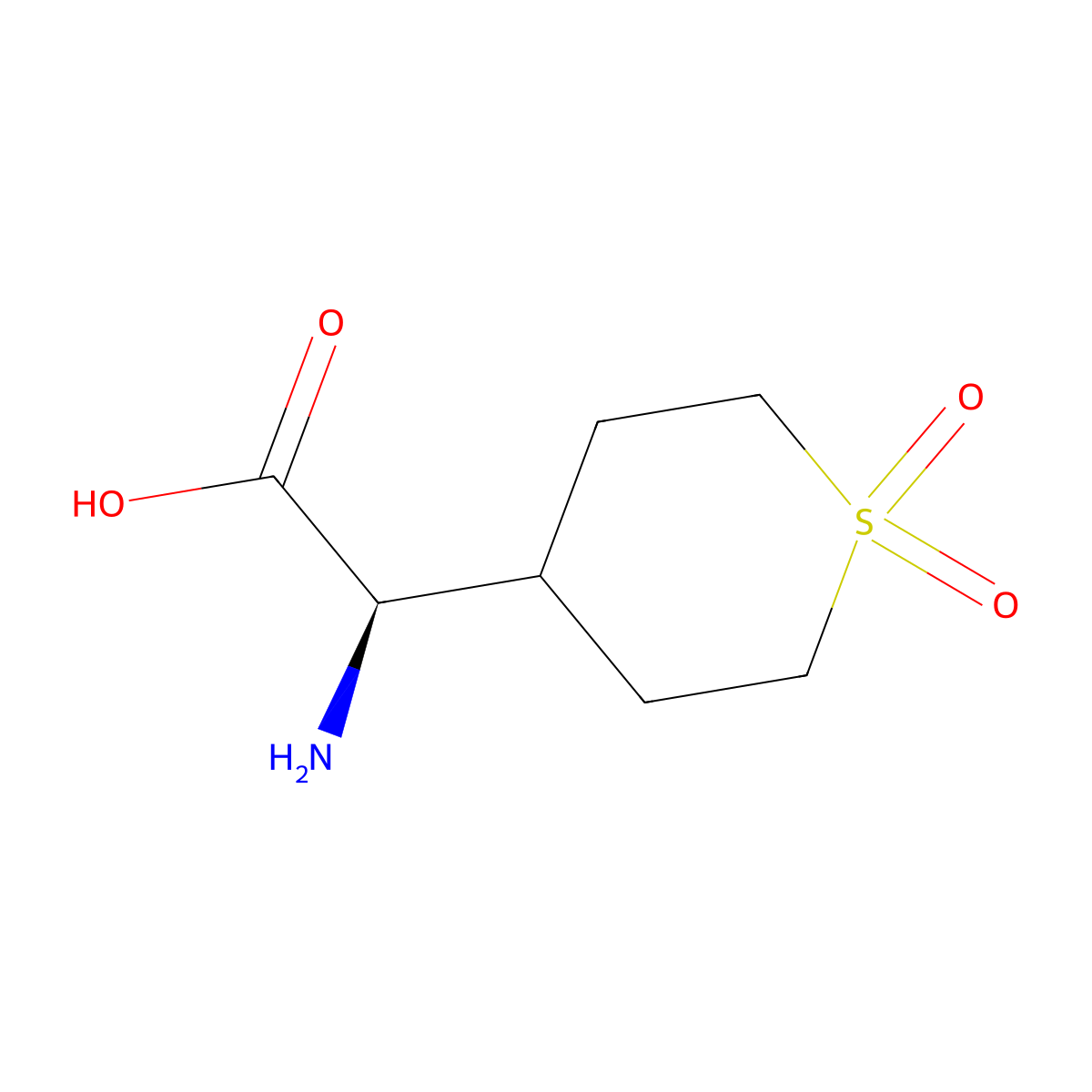 (R)-2-Amino-2-(1,1-dioxidotetrahydro-2H-thiopyran-4-yl)acetic acid molecular structure, CAS 1997469-30-3